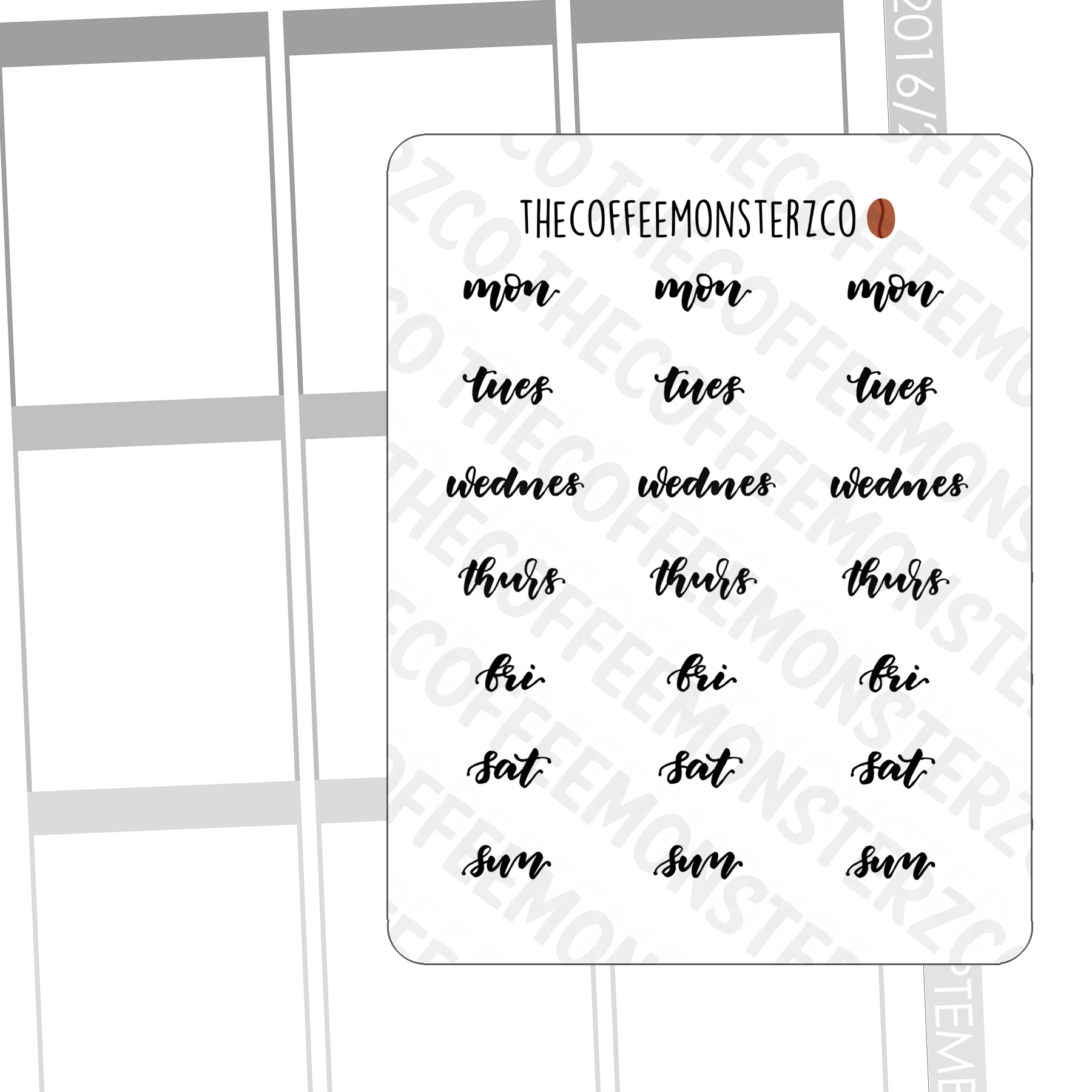 Helen's Lettering: Abbreviated Days Of The Week