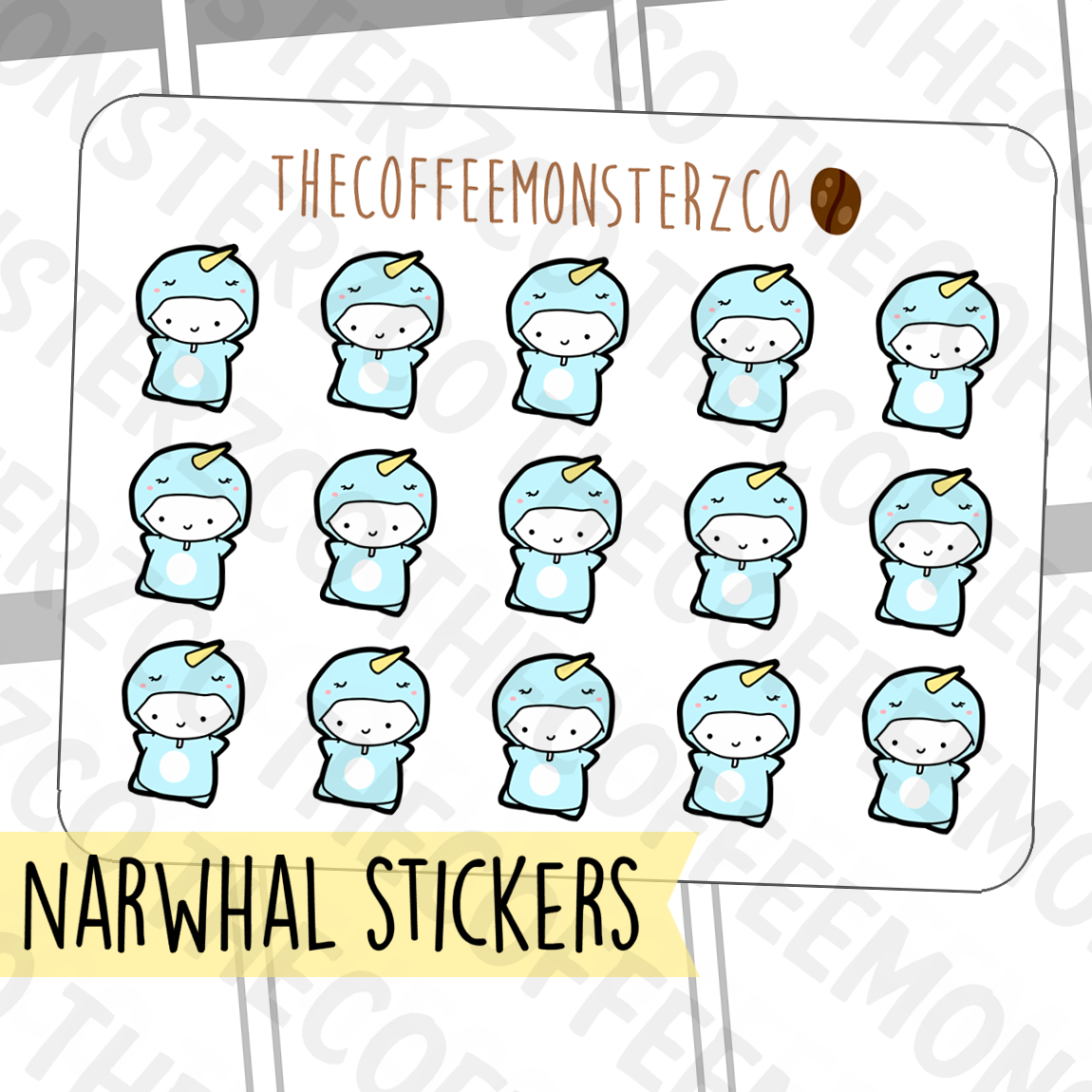 Narwhal Onesie Emotis, TheCoffeeMonsterzCo