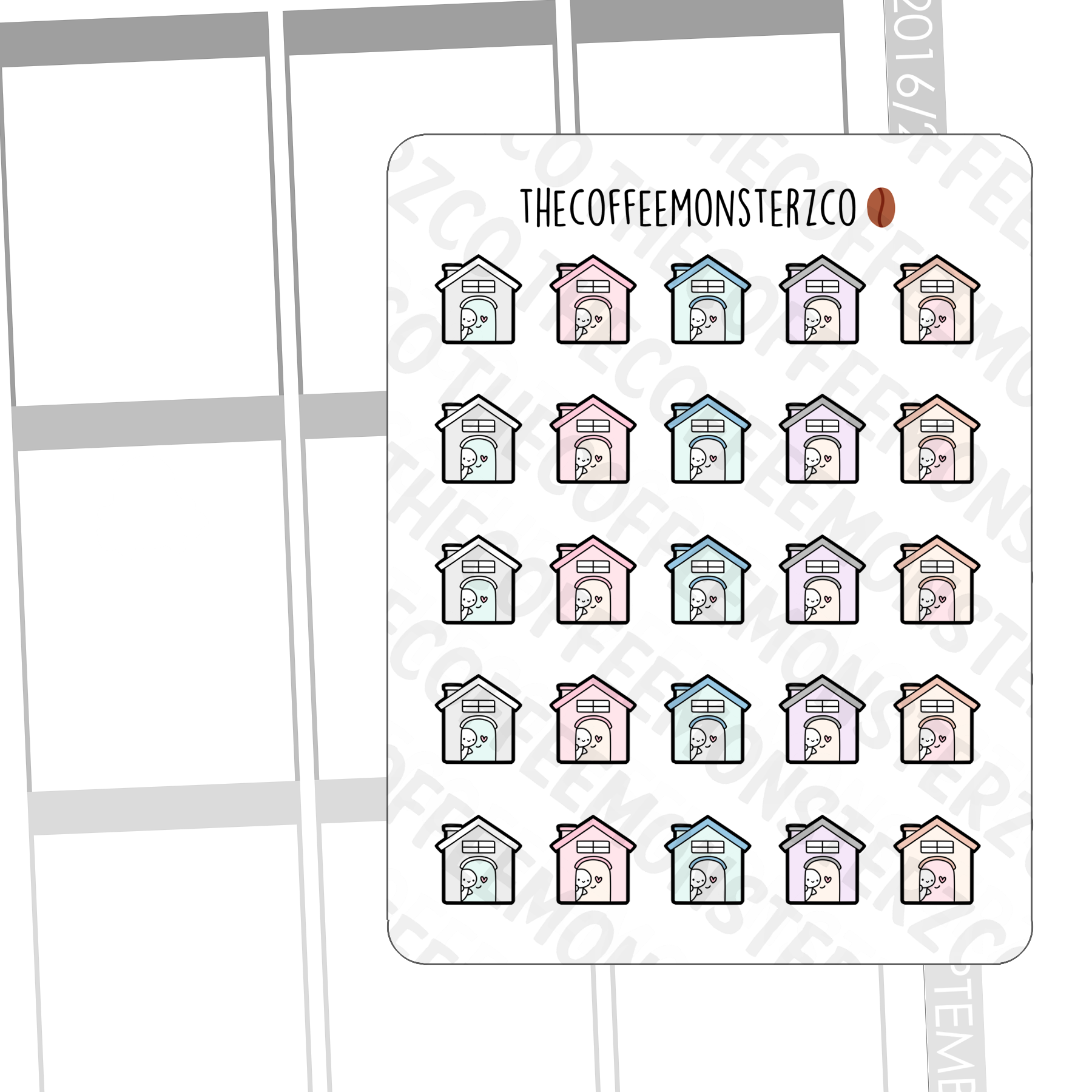 House Doodle Emotis - TheCoffeeMonsterzCo