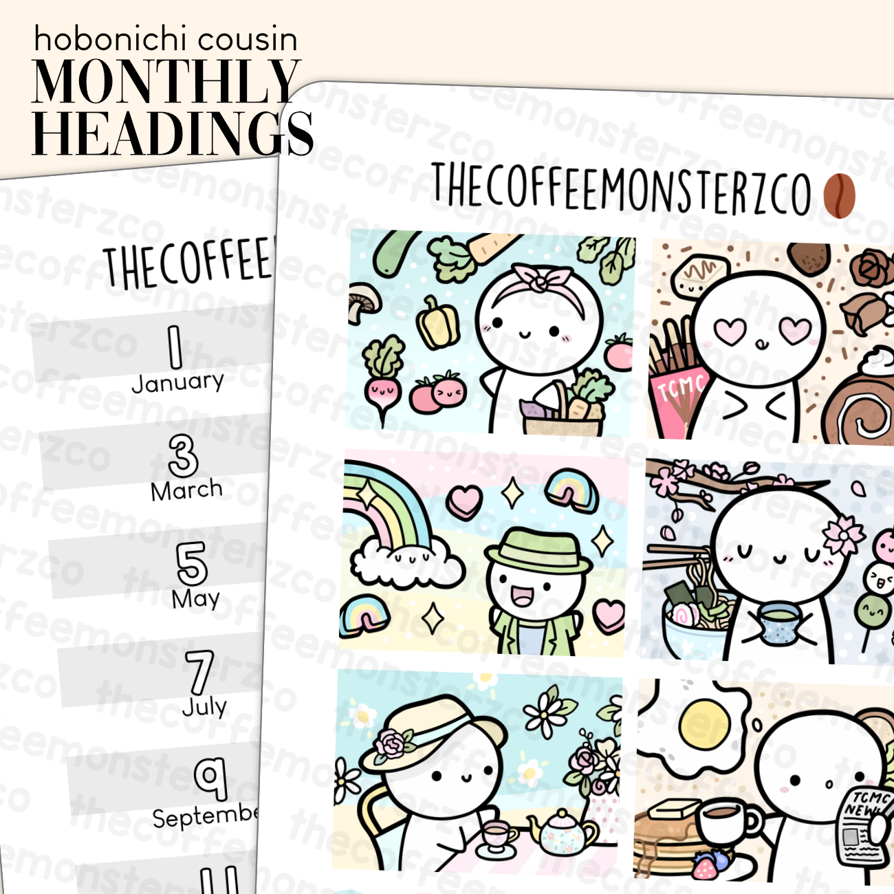 Monthly Artwork &amp; Text - Hobonichi Cousin