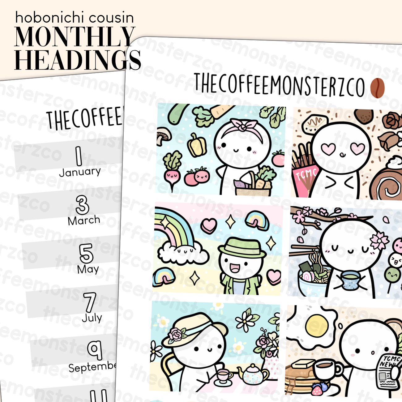 Monthly Artwork & Text - Hobonichi Cousin