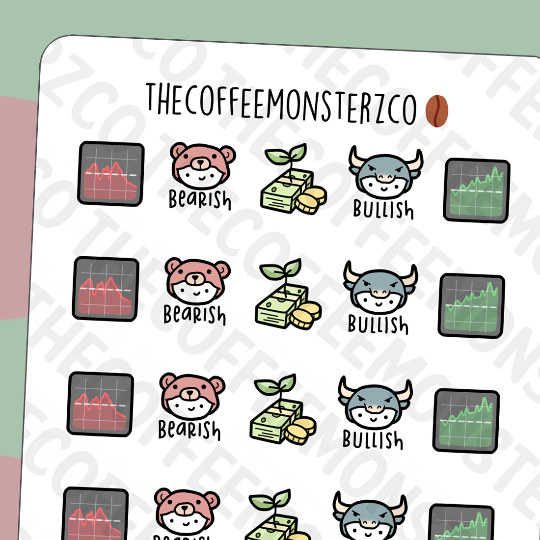 Stock Market Doodles - TheCoffeeMonsterzCo