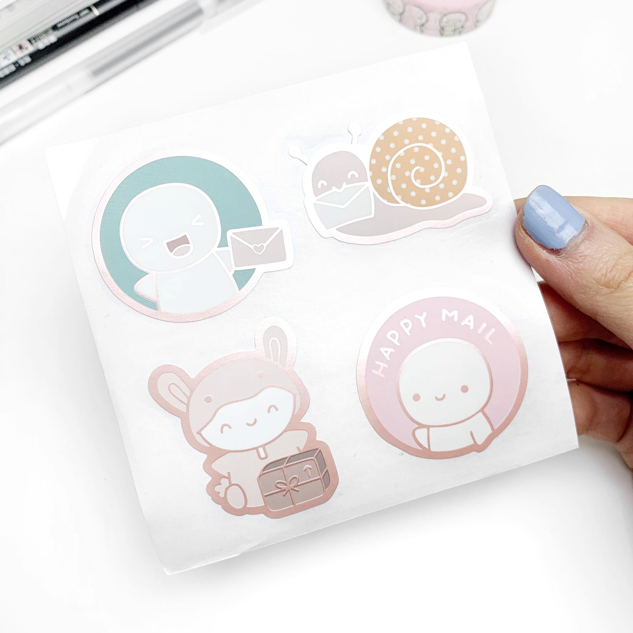 Rose Gold Snail Mail Sticker Seals (2 per person) - TheCoffeeMonsterzCo