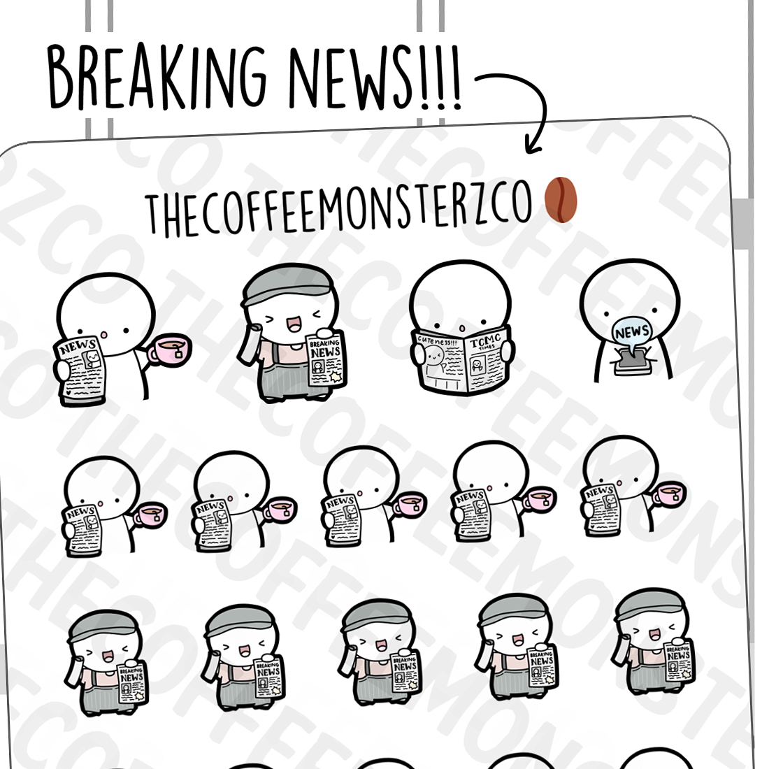 Breaking News Emotis - TheCoffeeMonsterzCo