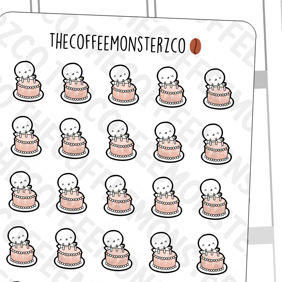 Birthday Cake Emotis Icon - TheCoffeeMonsterzCo