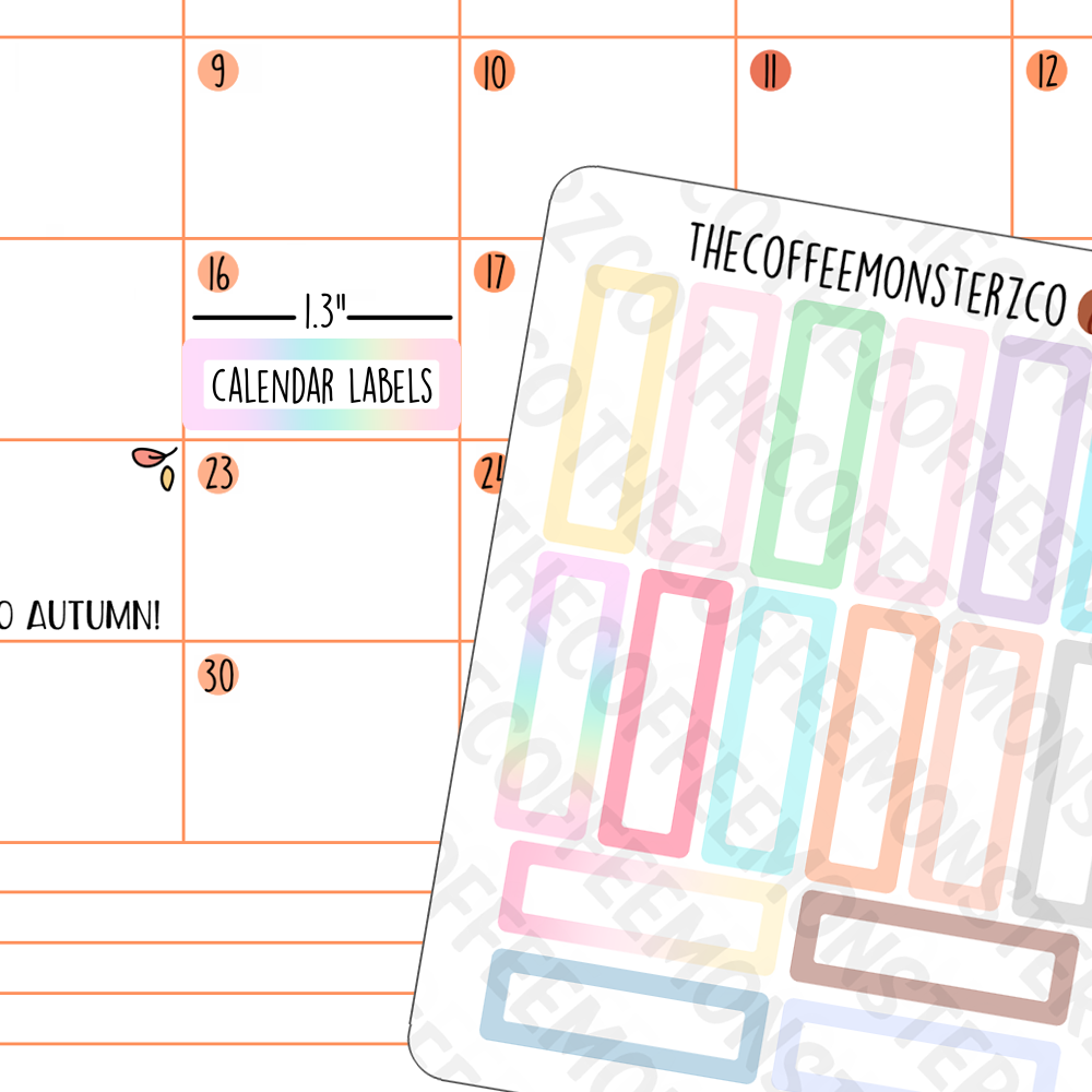Simple Calendar Labels – TheCoffeeMonsterzCo