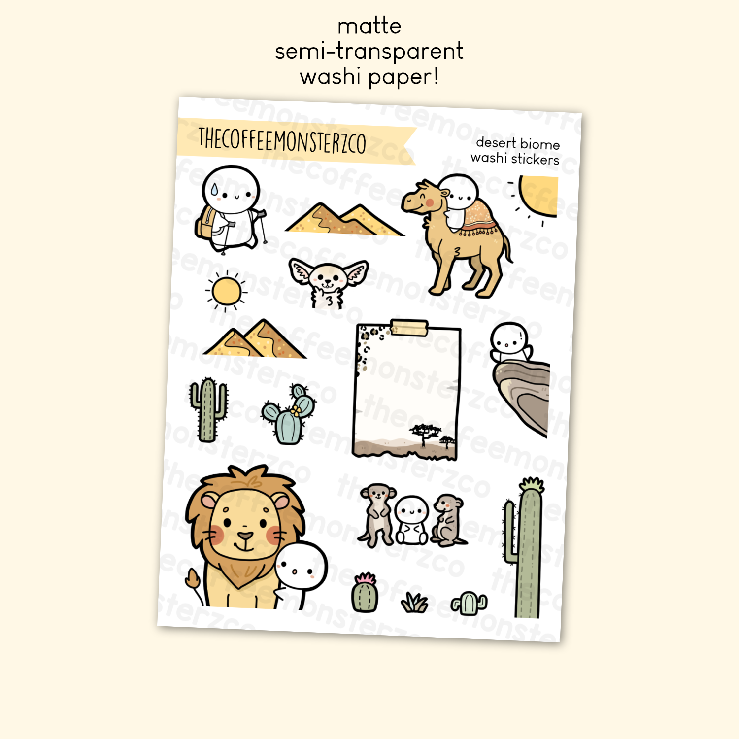 The Four Biomes Large Doodle Washi Stickers