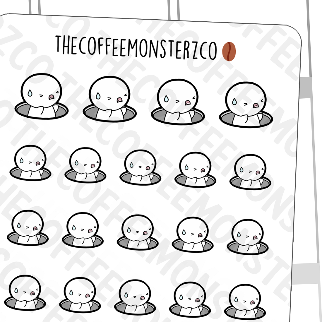 Stuck in a Hole Emotis - TheCoffeeMonsterzCo