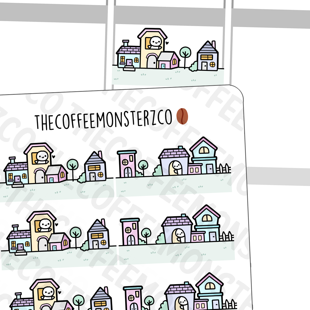 House Scenery Doodle - TheCoffeeMonsterzCo
