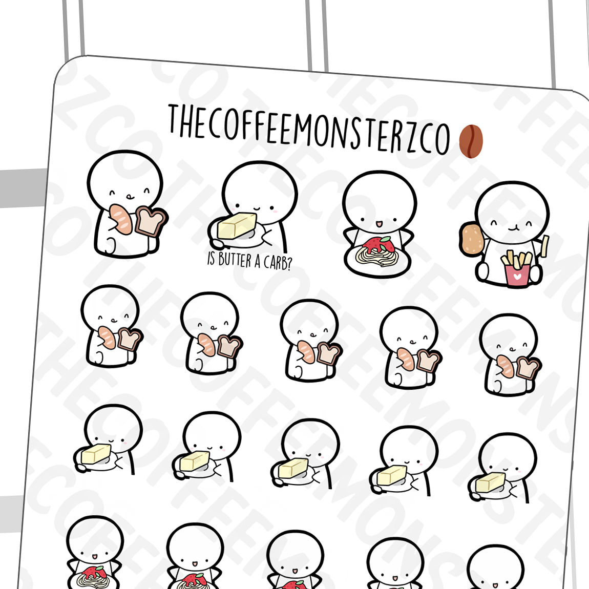 Carb Lover Emotis, TheCoffeeMonsterzCo