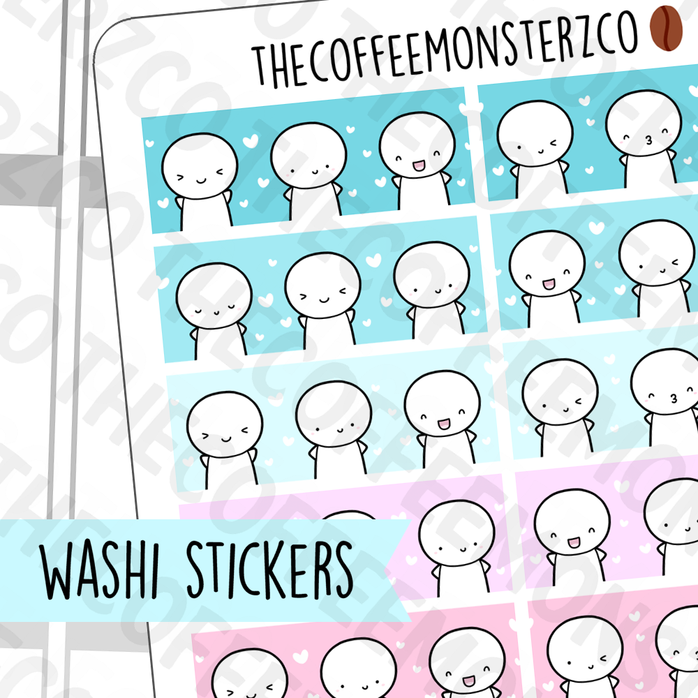Winter Emoti Washi Strip Stickers