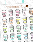 rainbow coffee cups, TheCoffeeMonsterzCo