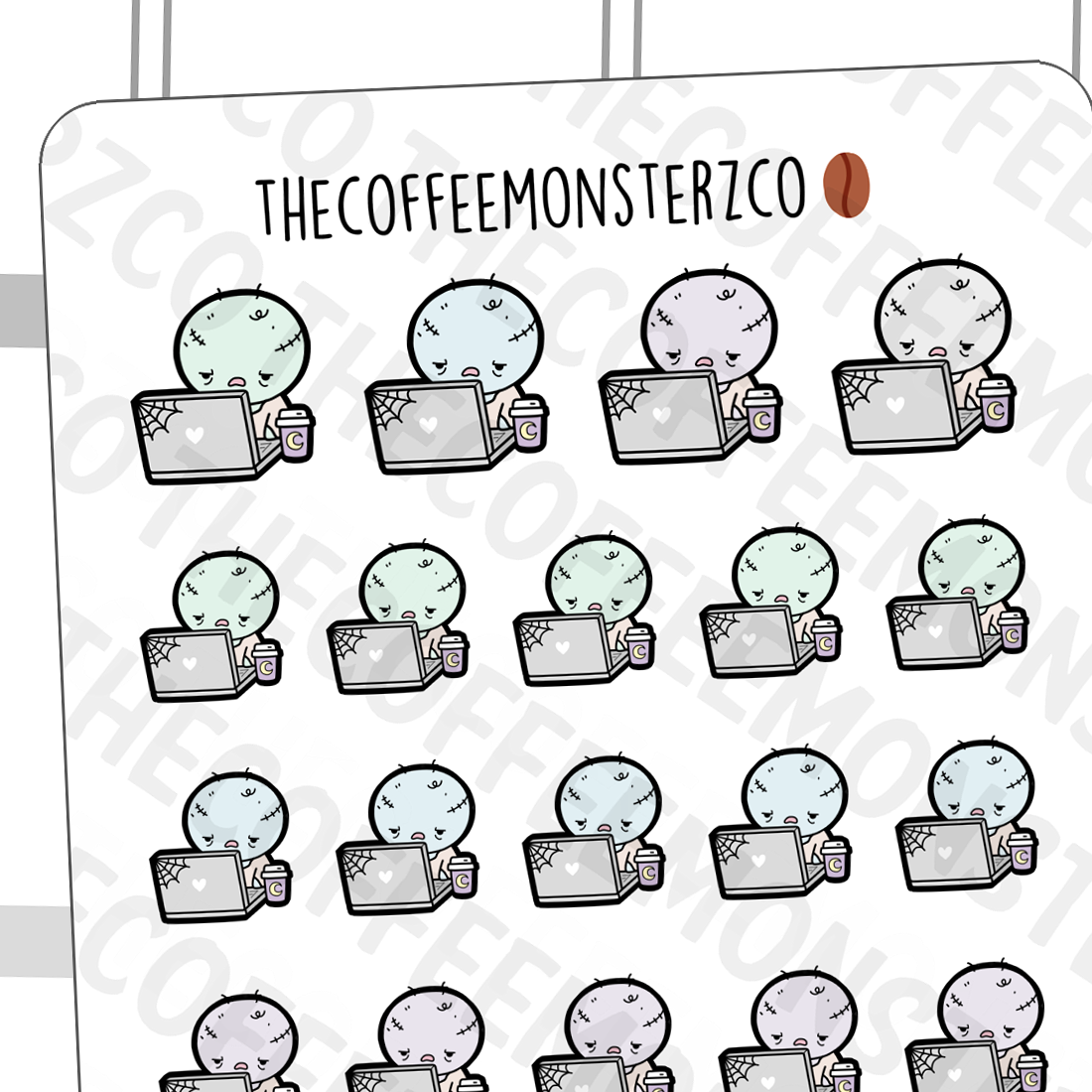 Zombie Working Emotis - TheCoffeeMonsterzCo