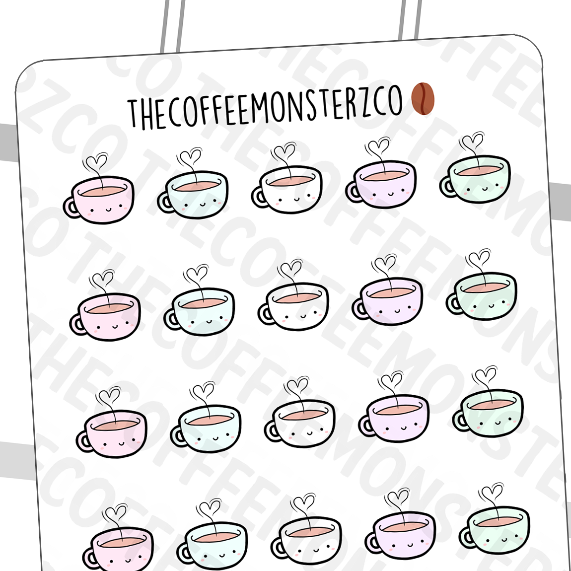 Heart Steamy Mug Doodles, TheCoffeeMonsterzCo