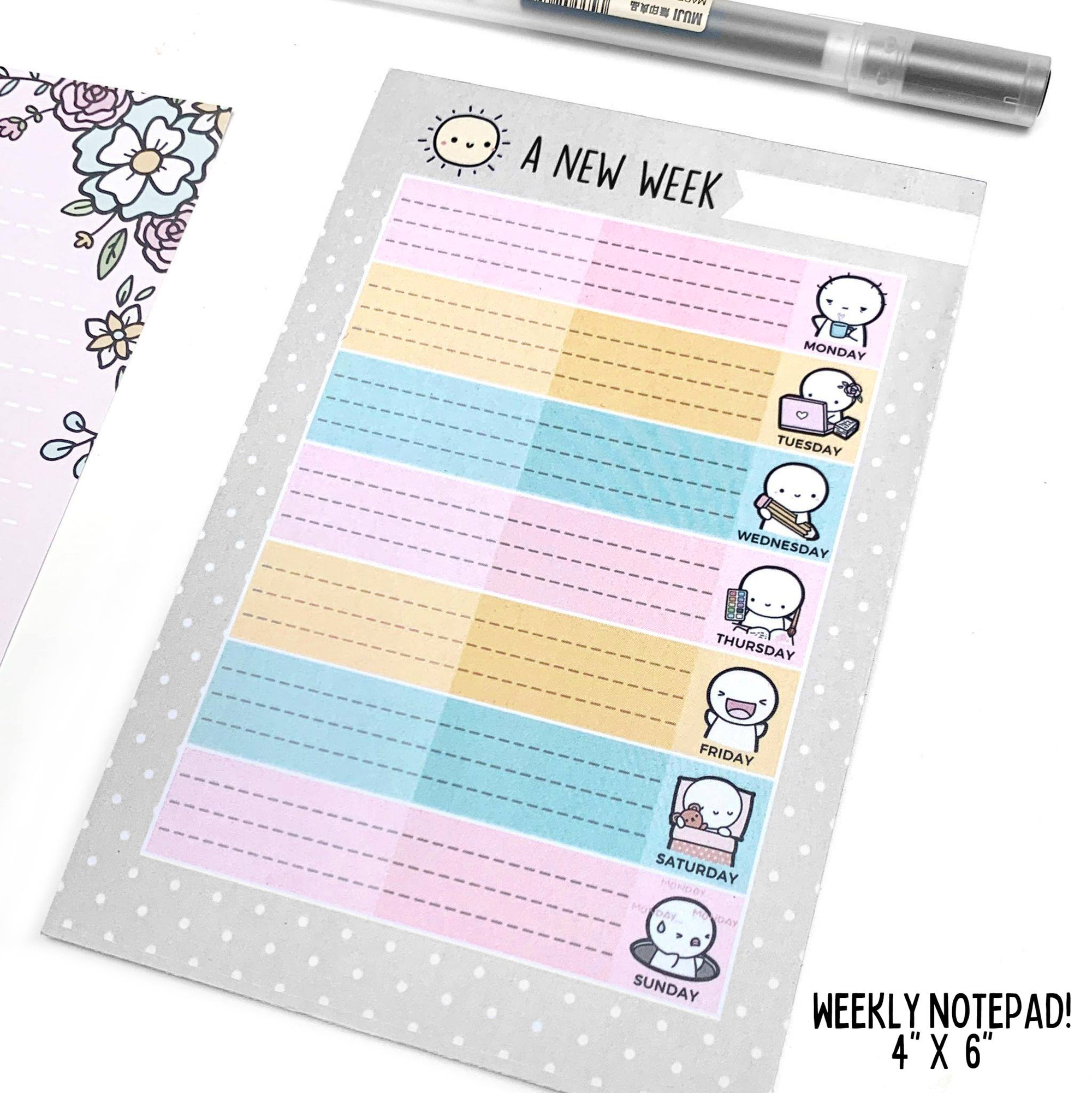A New Week Emoti Notepad - TheCoffeeMonsterzCo