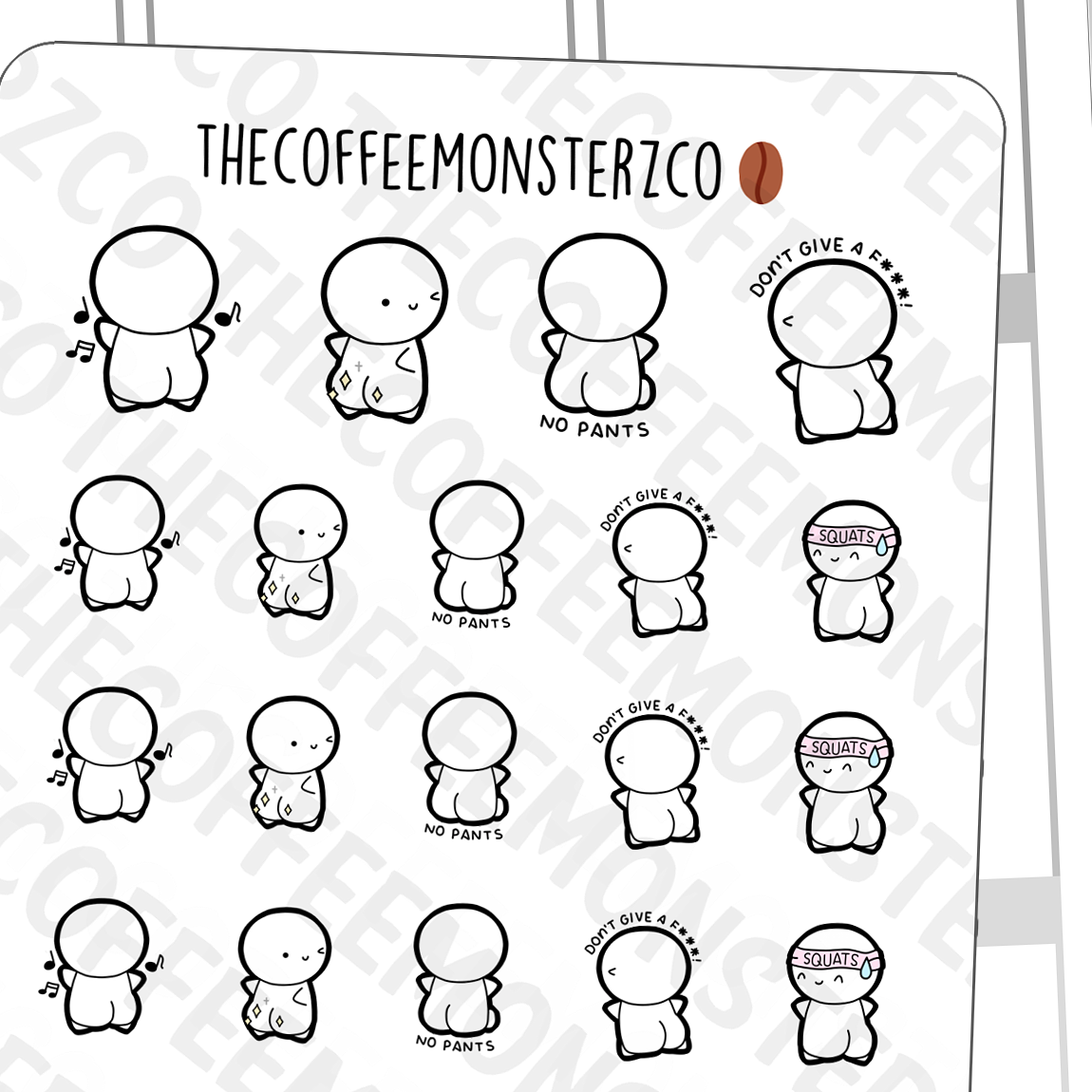 Bubble Butt Emotis (REFORMAT) - TheCoffeeMonsterzCo