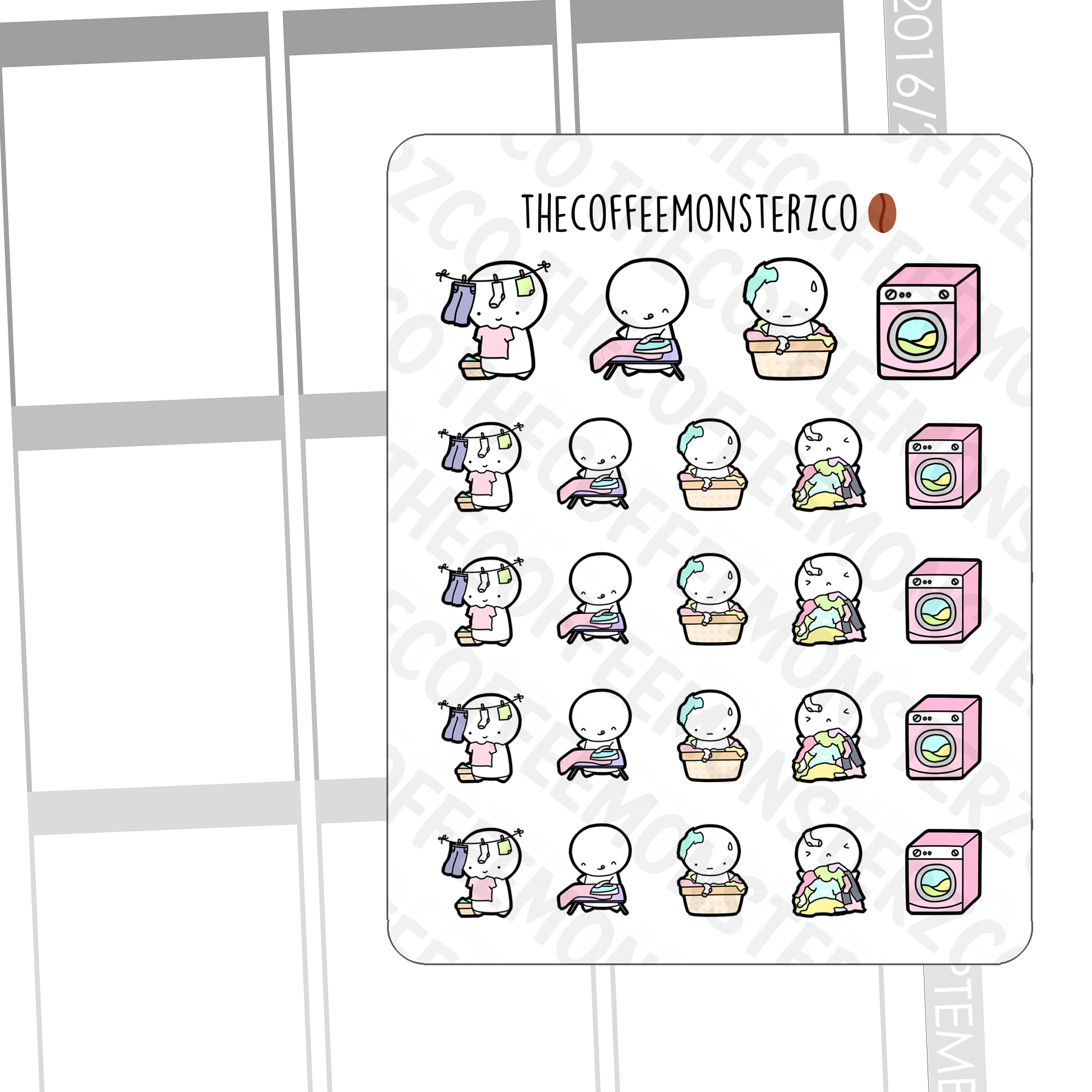 laundry emotis, TheCoffeeMonsterzCo