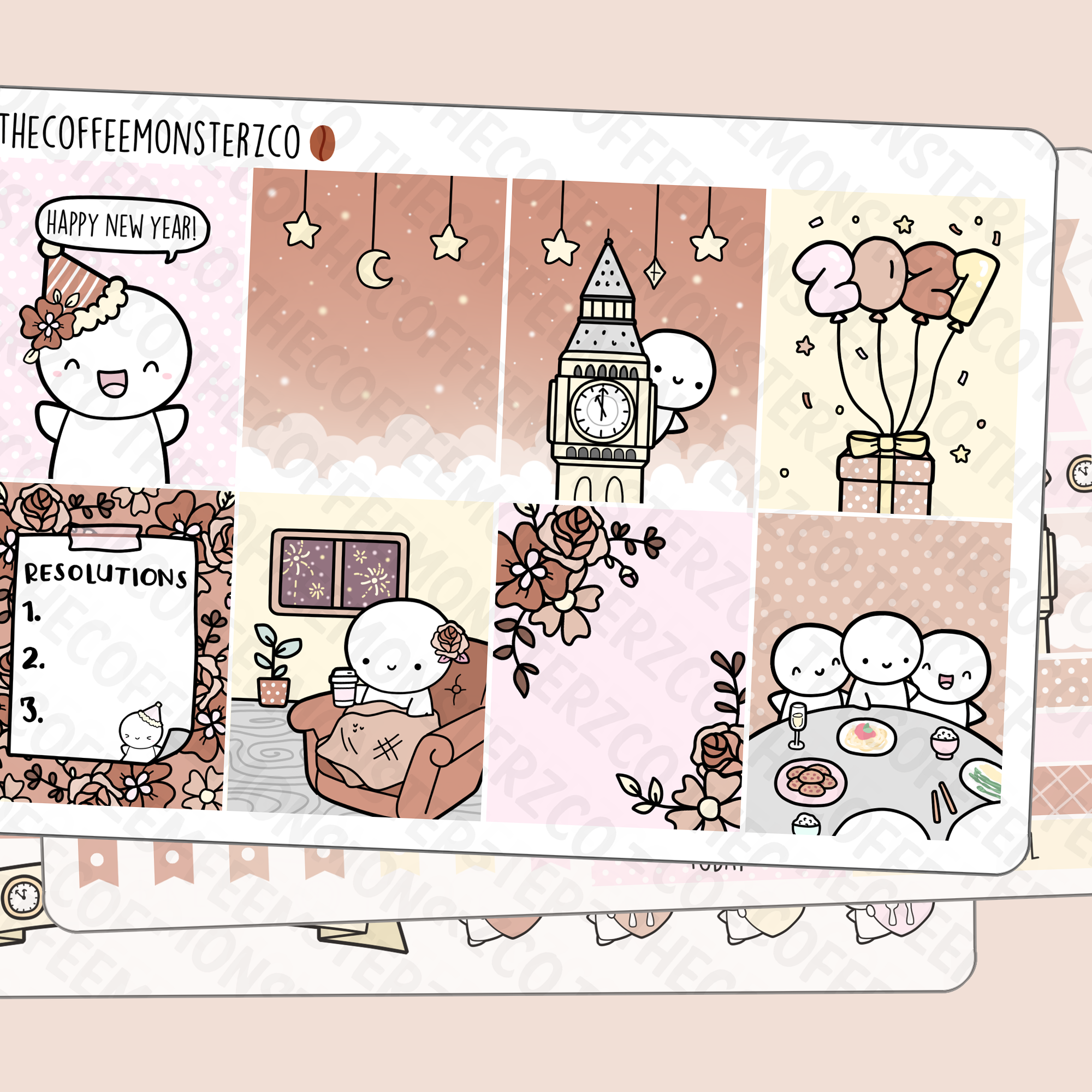 2021 New Years Emoti Mini Kit - TheCoffeeMonsterzCo