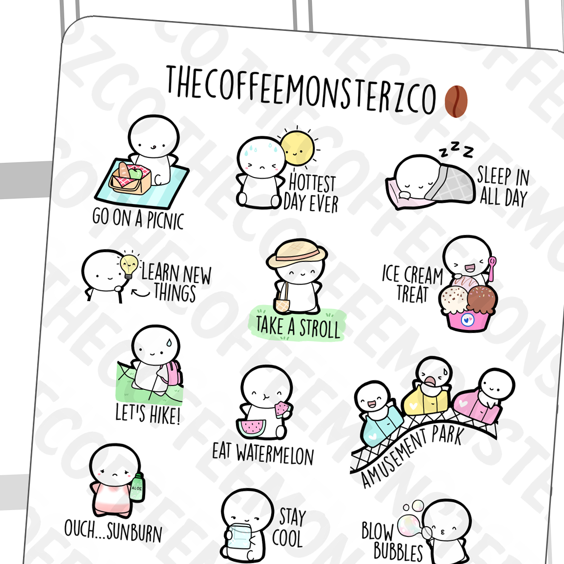 Summer Bucket List Emotis