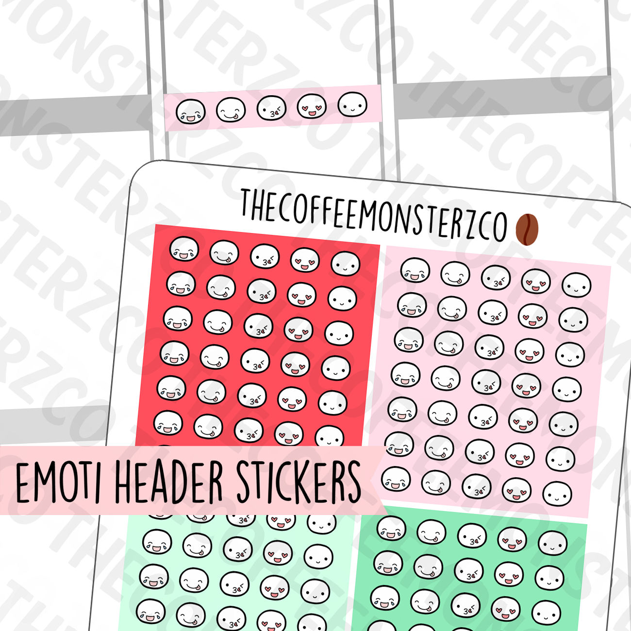 Christmas Emoti Kit Headers (FINAL STOCK), TheCoffeeMonsterzCo