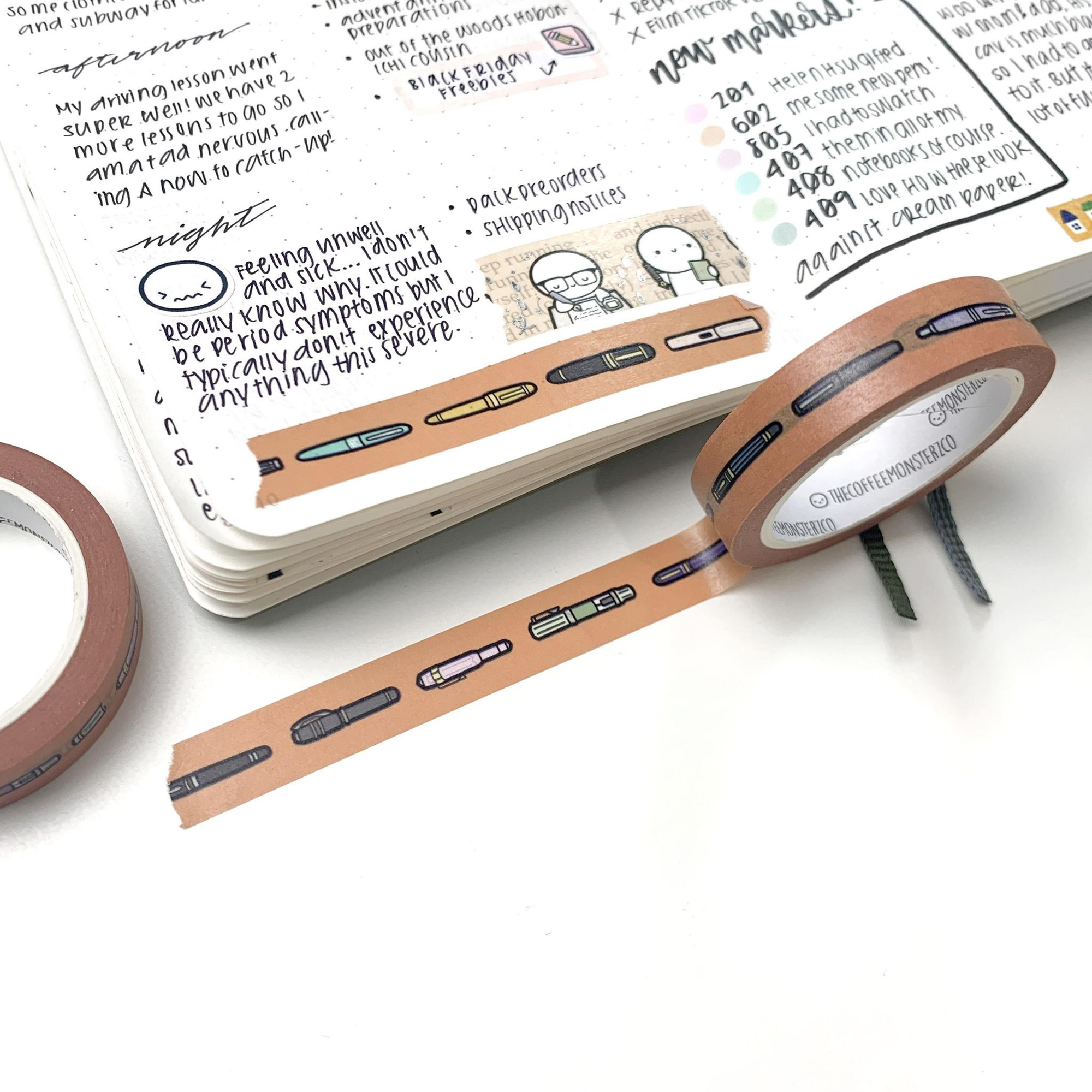 WonderPens x TheCoffeeMonsterzCo Collaboration Washi Tapes