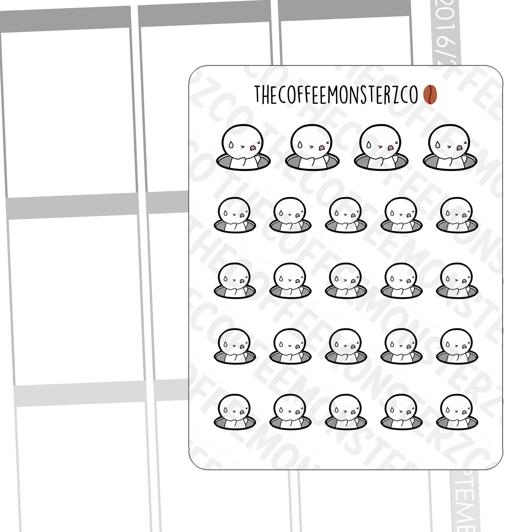 Stuck in a Hole Emotis - TheCoffeeMonsterzCo