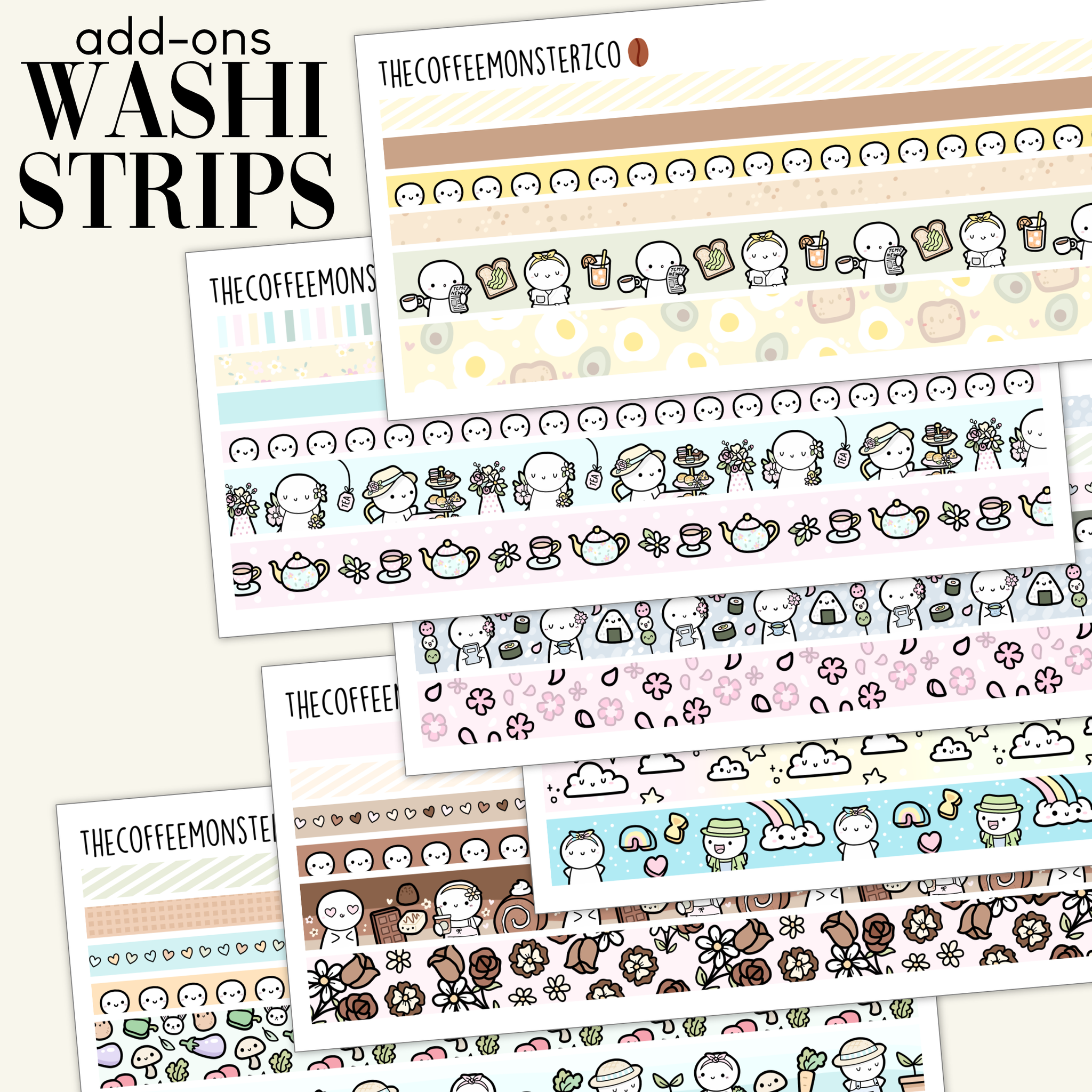 Washi Swatch Stickers, Bullet Journal Washi Tape Stickers