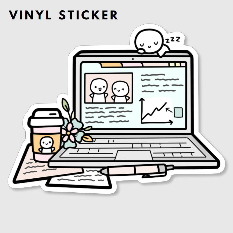 Messy Workspace Vinyl Sticker - TheCoffeeMonsterzCo