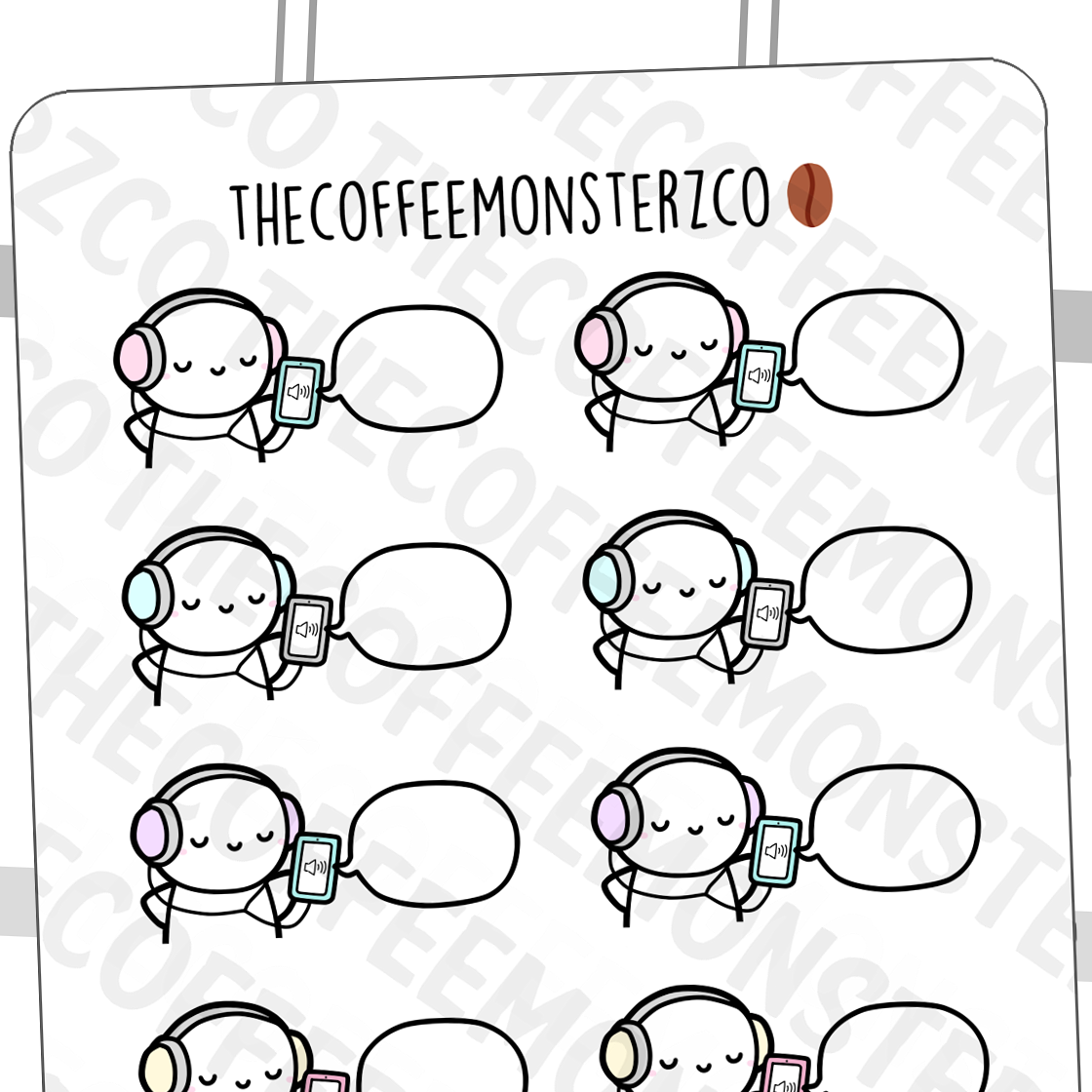 Currently Listening Emotis - TheCoffeeMonsterzCo