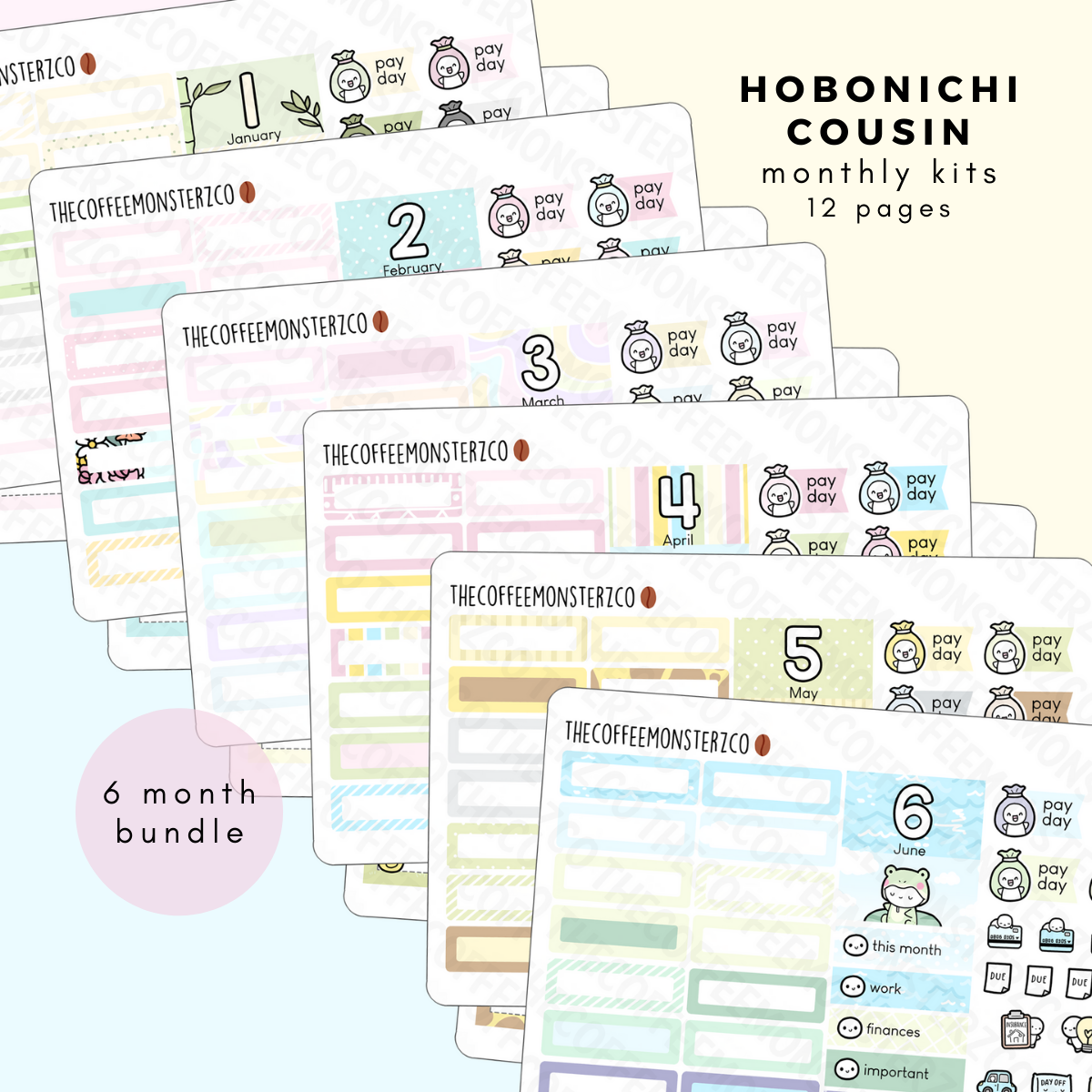 2022 Hobonichi Cousin Monthly Kits (first half)