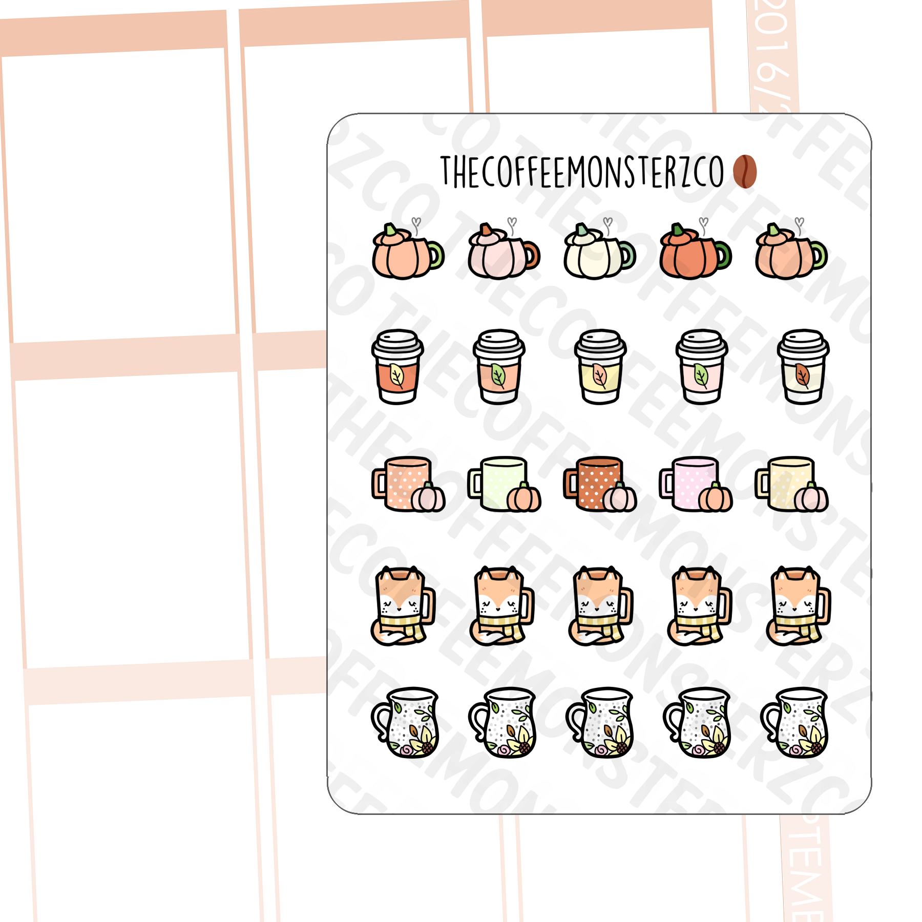 Autumn Mug Doodles (FINAL STOCK) - TheCoffeeMonsterzCo