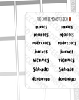 Helen's Lettering: Spanish Days Of The Week