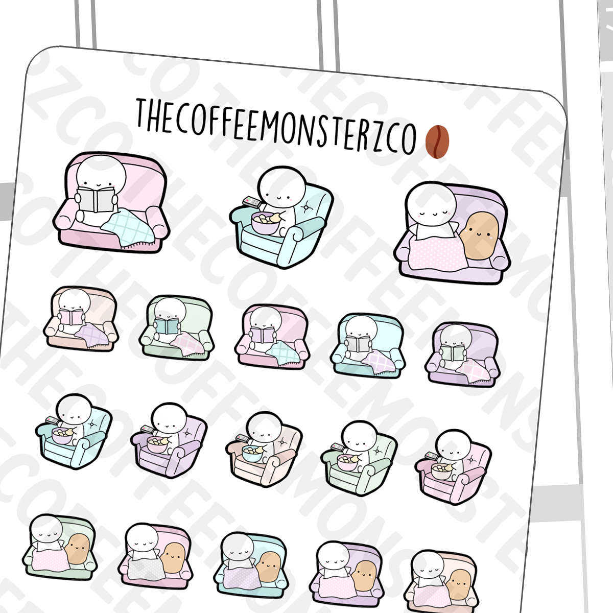Couch Potato Emotis, TheCoffeeMonsterzCo