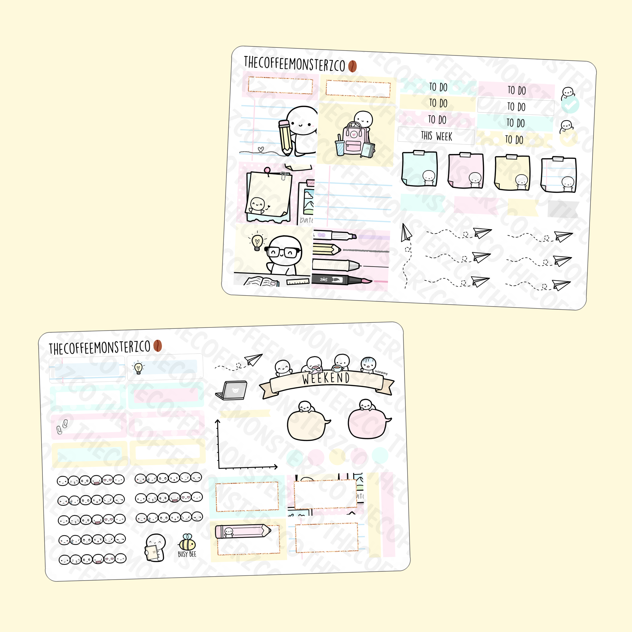 Movie Night Hobonichi Cousin Weekly Sticker Kit – Sweet T. Plans
