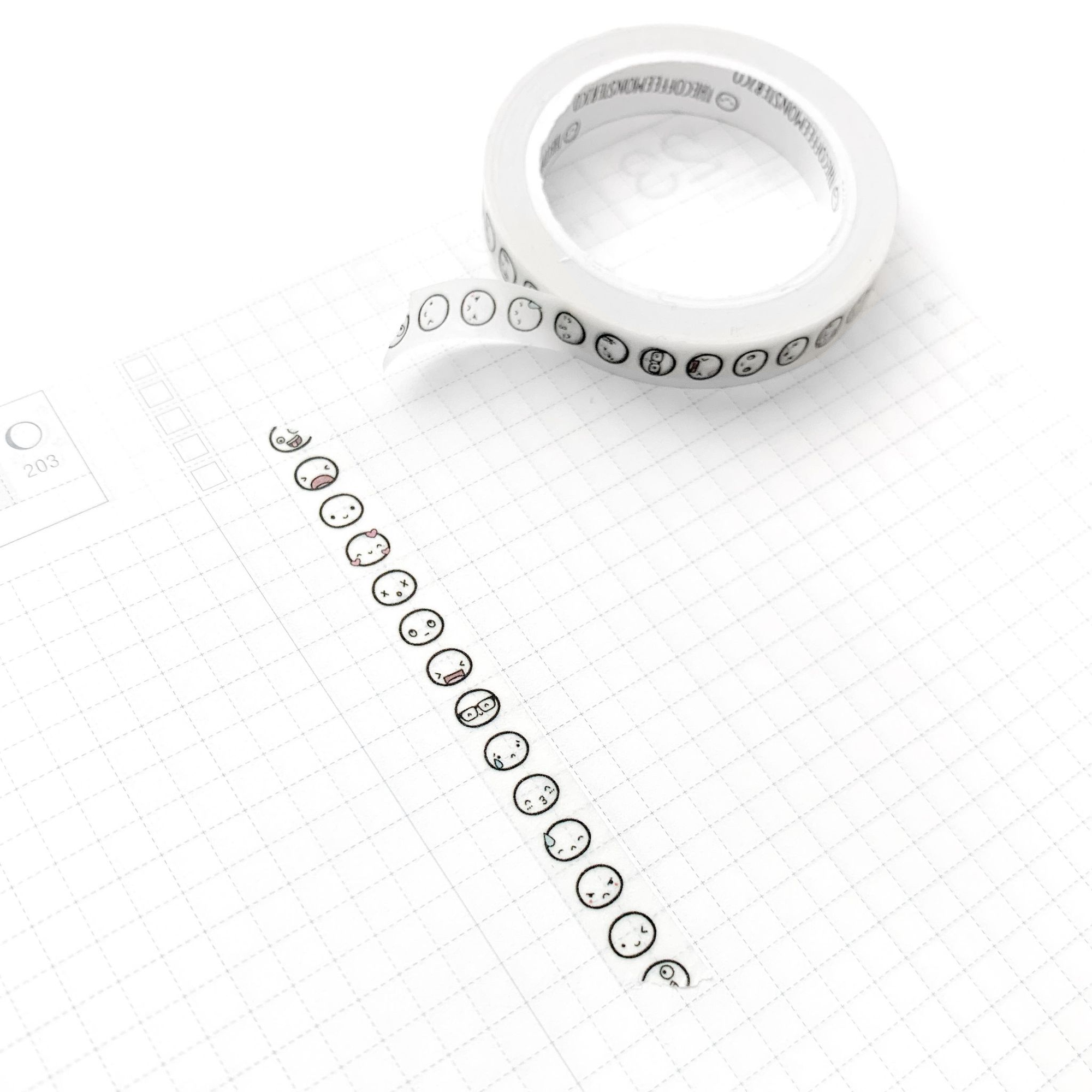 Vertical Emoti Heads Washi Tape - 7mm