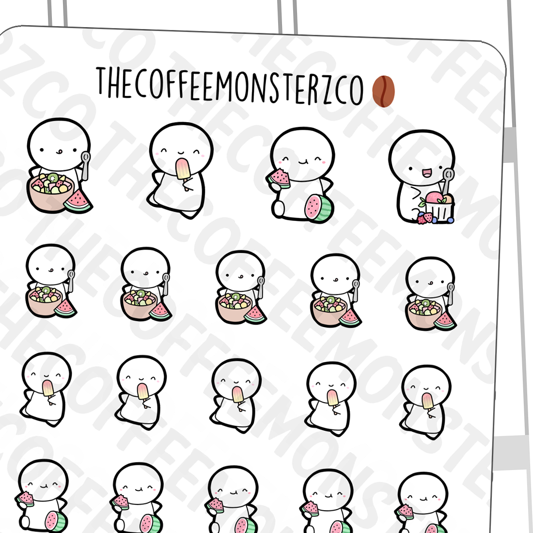 Fruity Summer Treats Emotis (Summer Eating) - TheCoffeeMonsterzCo
