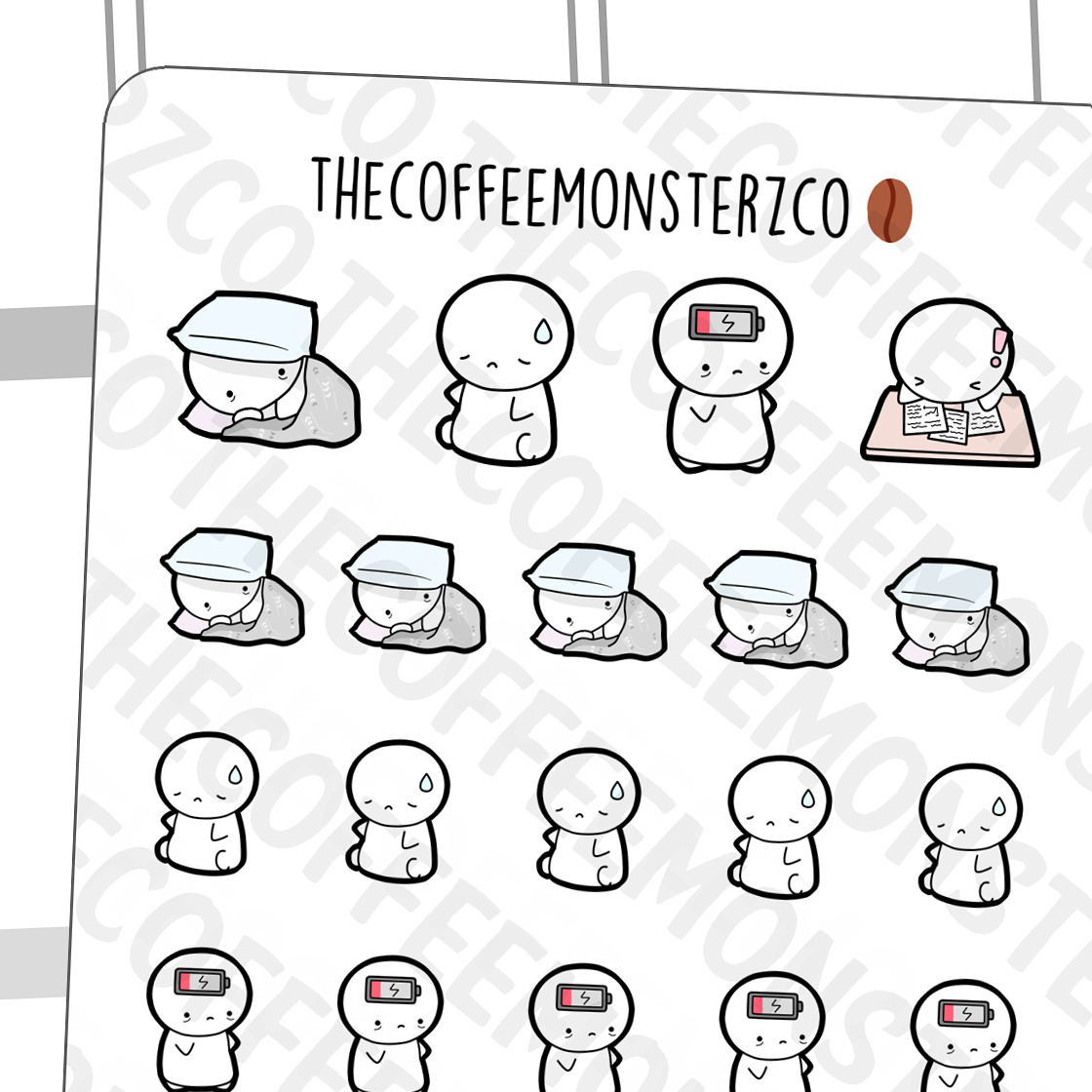 Fatigued Emotis - TheCoffeeMonsterzCo