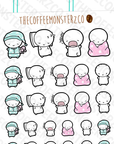 sleepy emotis, TheCoffeeMonsterzCo