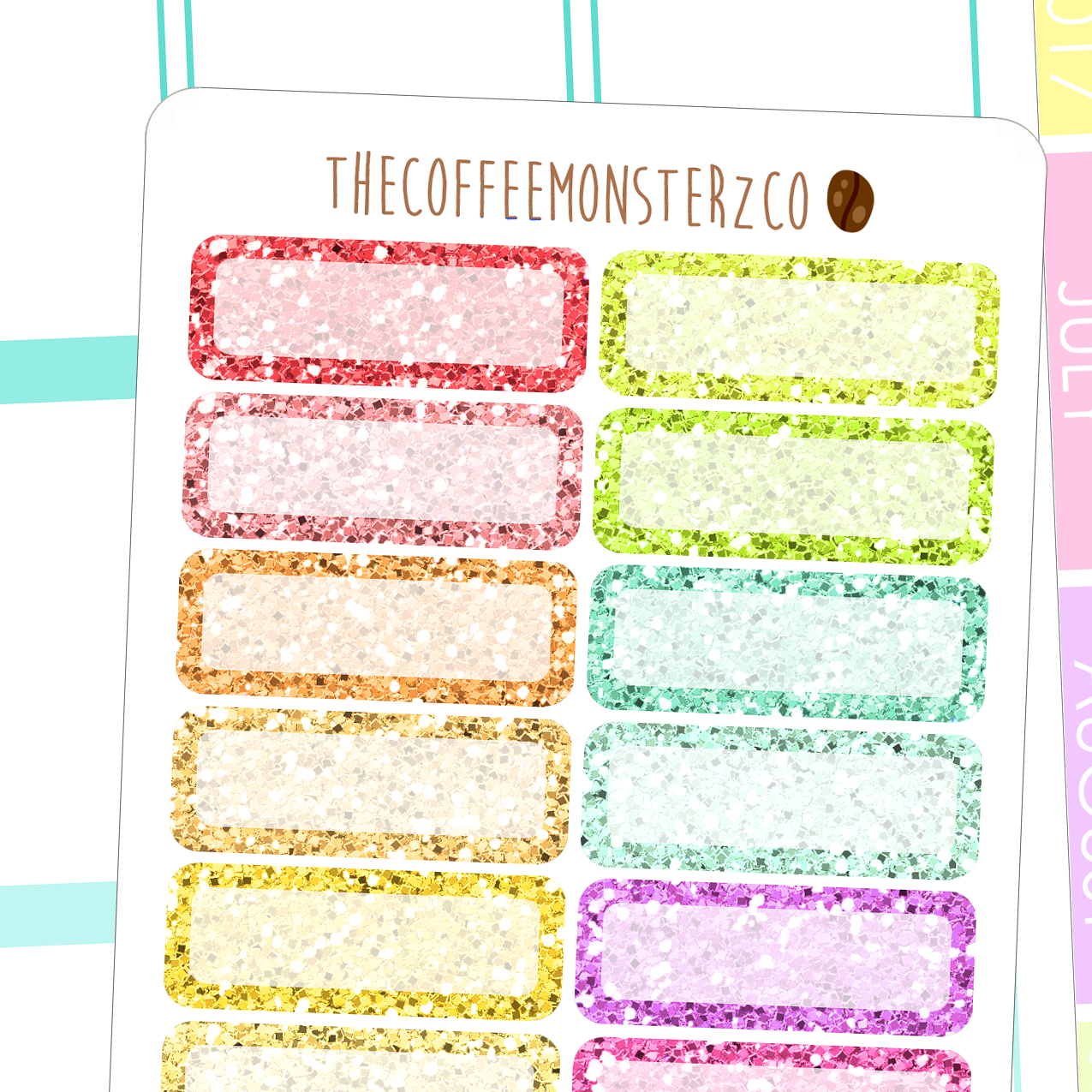 glitter quarter boxes, TheCoffeeMonsterzCo