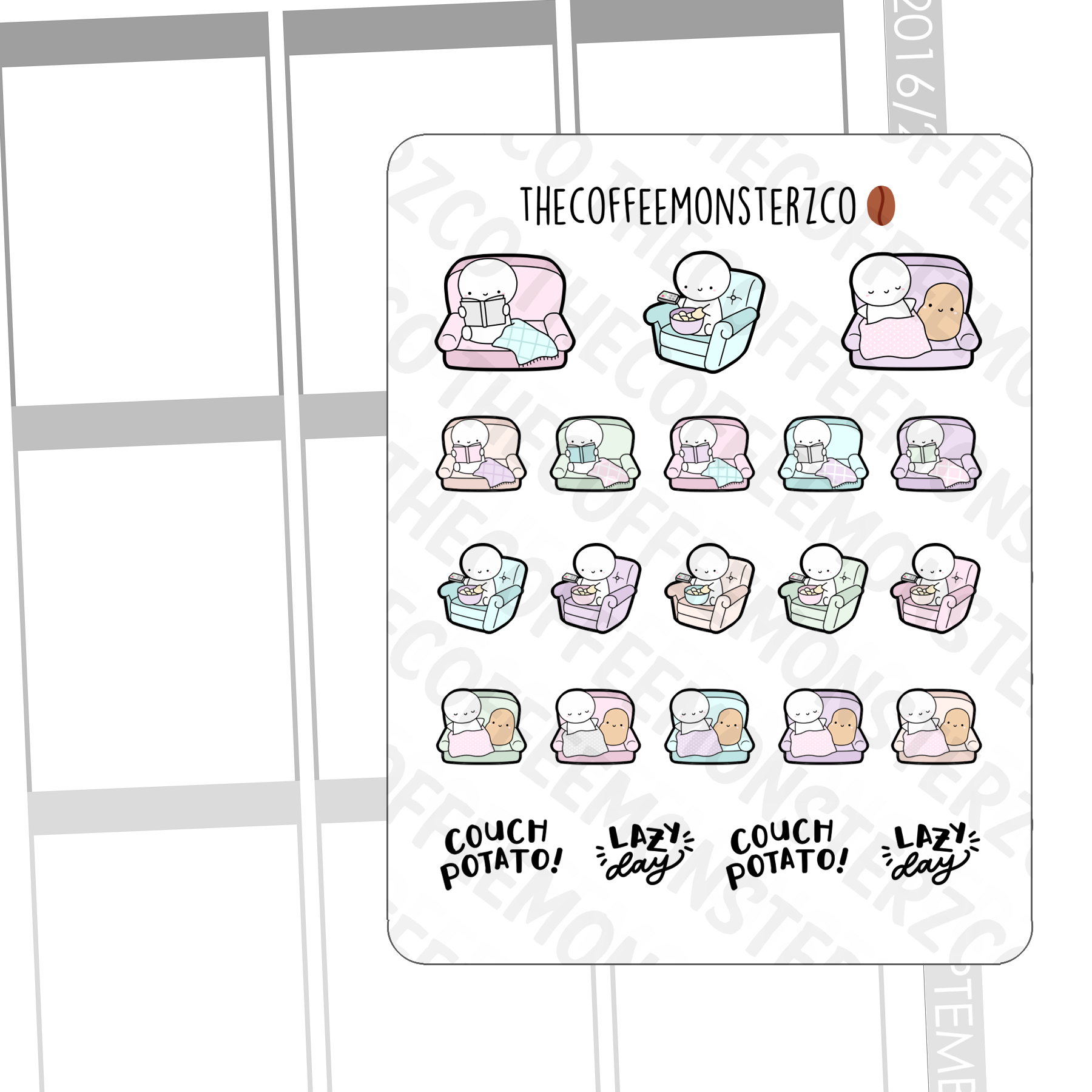 Couch Potato Emotis, TheCoffeeMonsterzCo