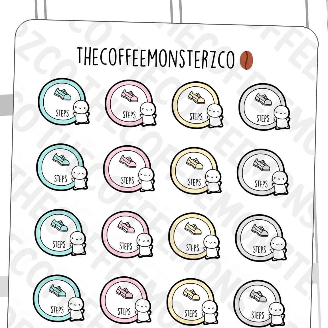 Step Tracker Emotis - TheCoffeeMonsterzCo