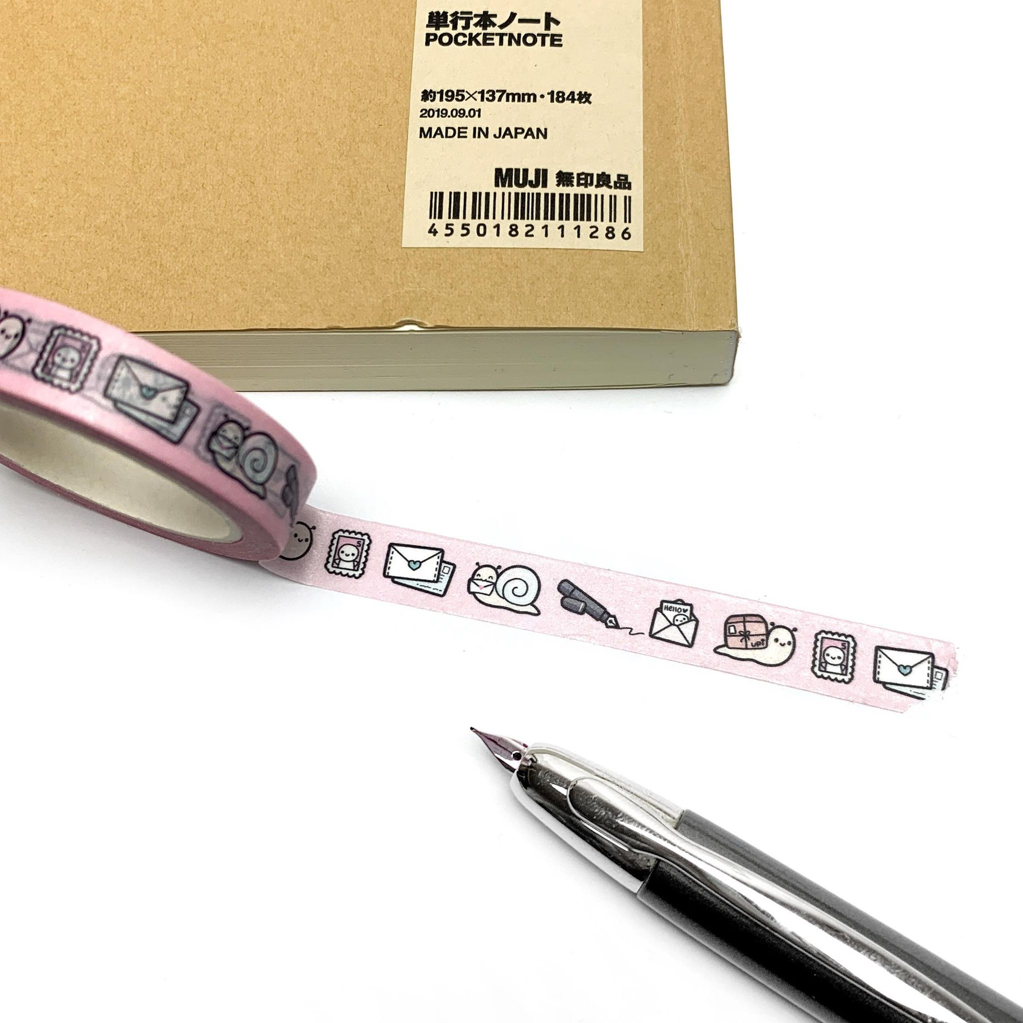 Snail Mail Doodles Washi Tape - 10mm - TheCoffeeMonsterzCo