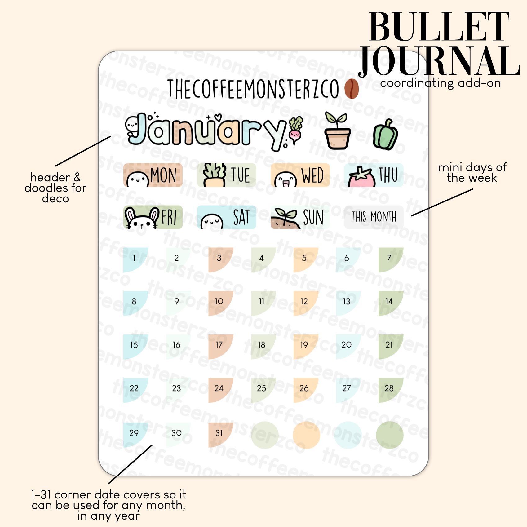 2023 Coordinating Add-ons - Bullet Journal - Part 1 – TheCoffeeMonsterzCo
