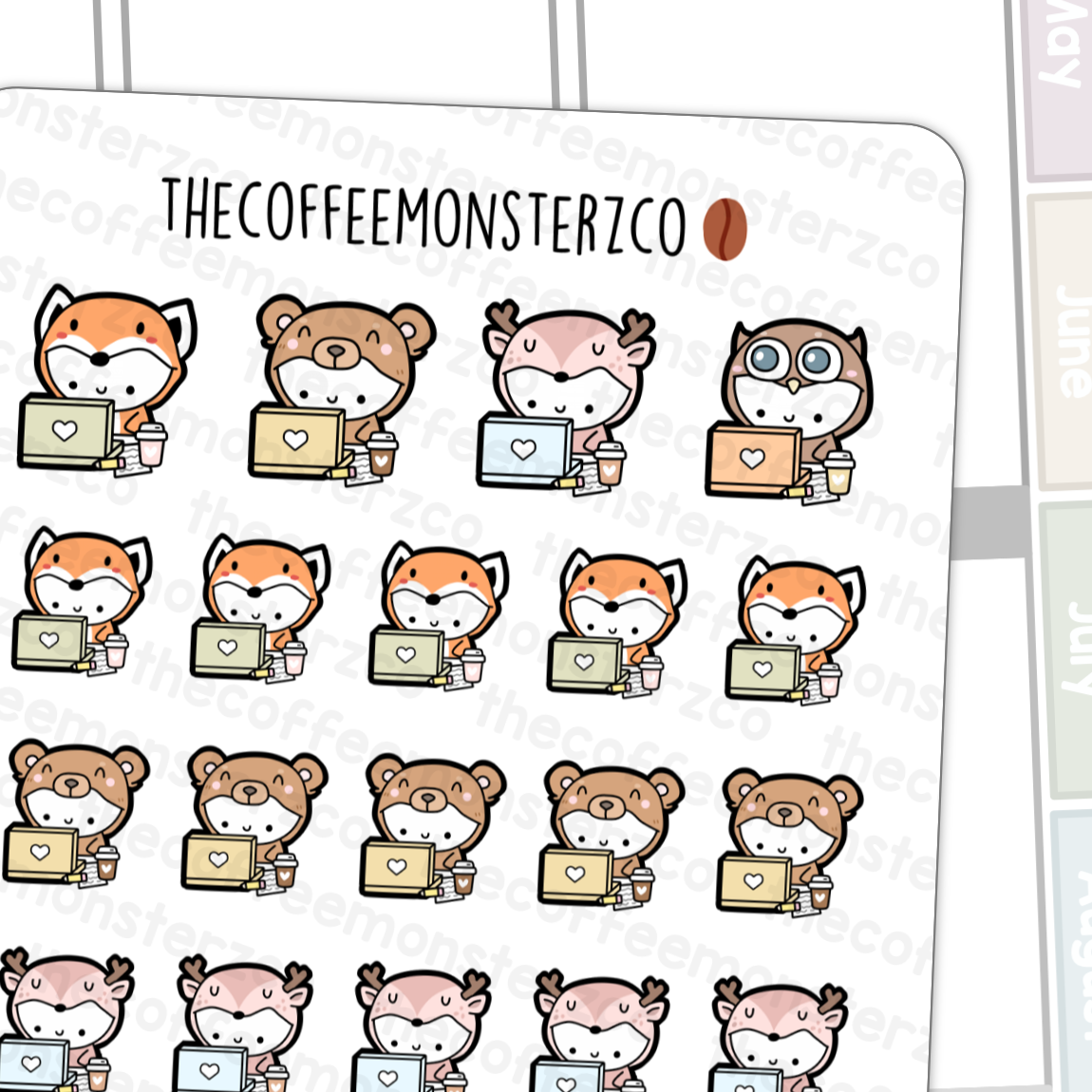 Fall Critters Working Emotis