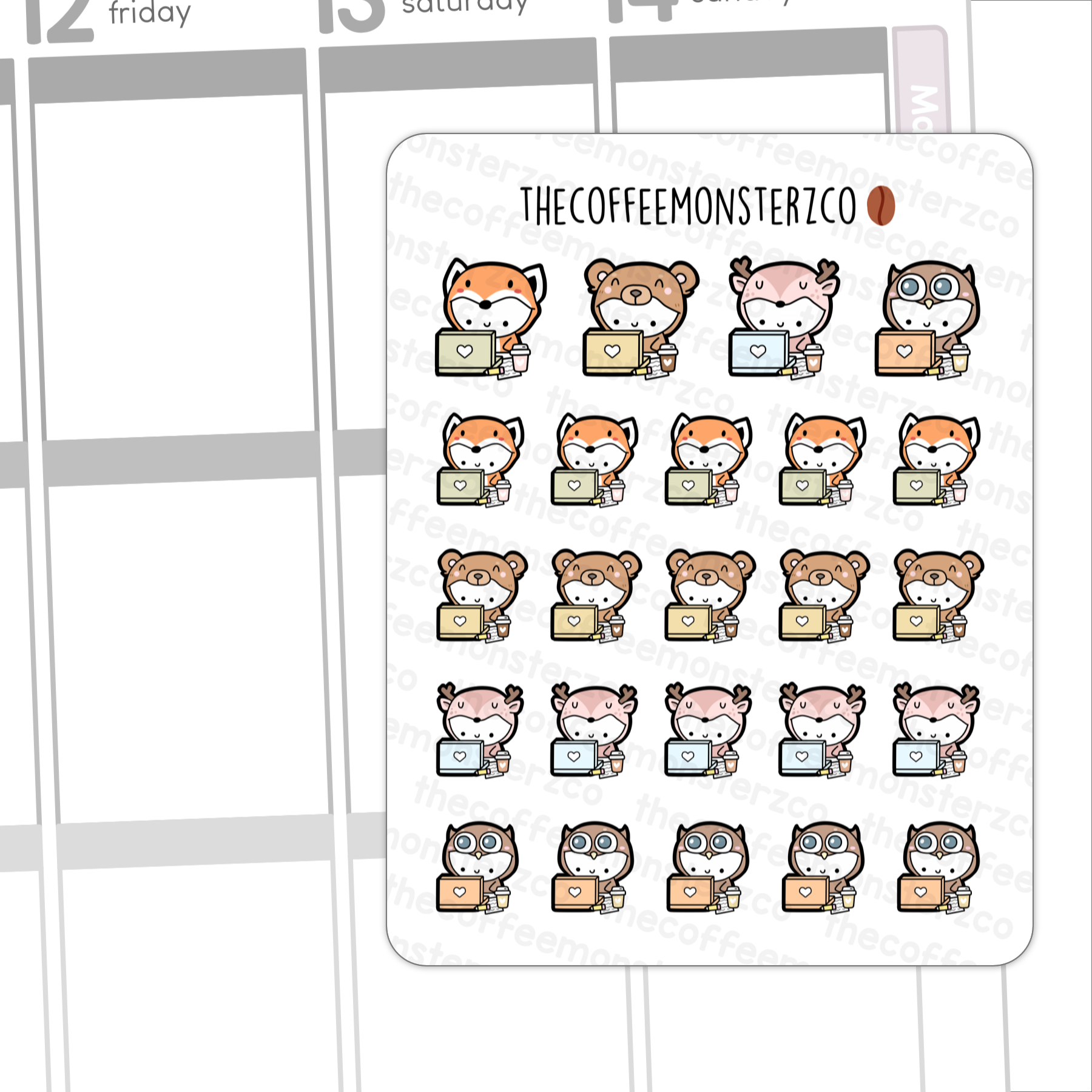 Fall Critters Working Emotis