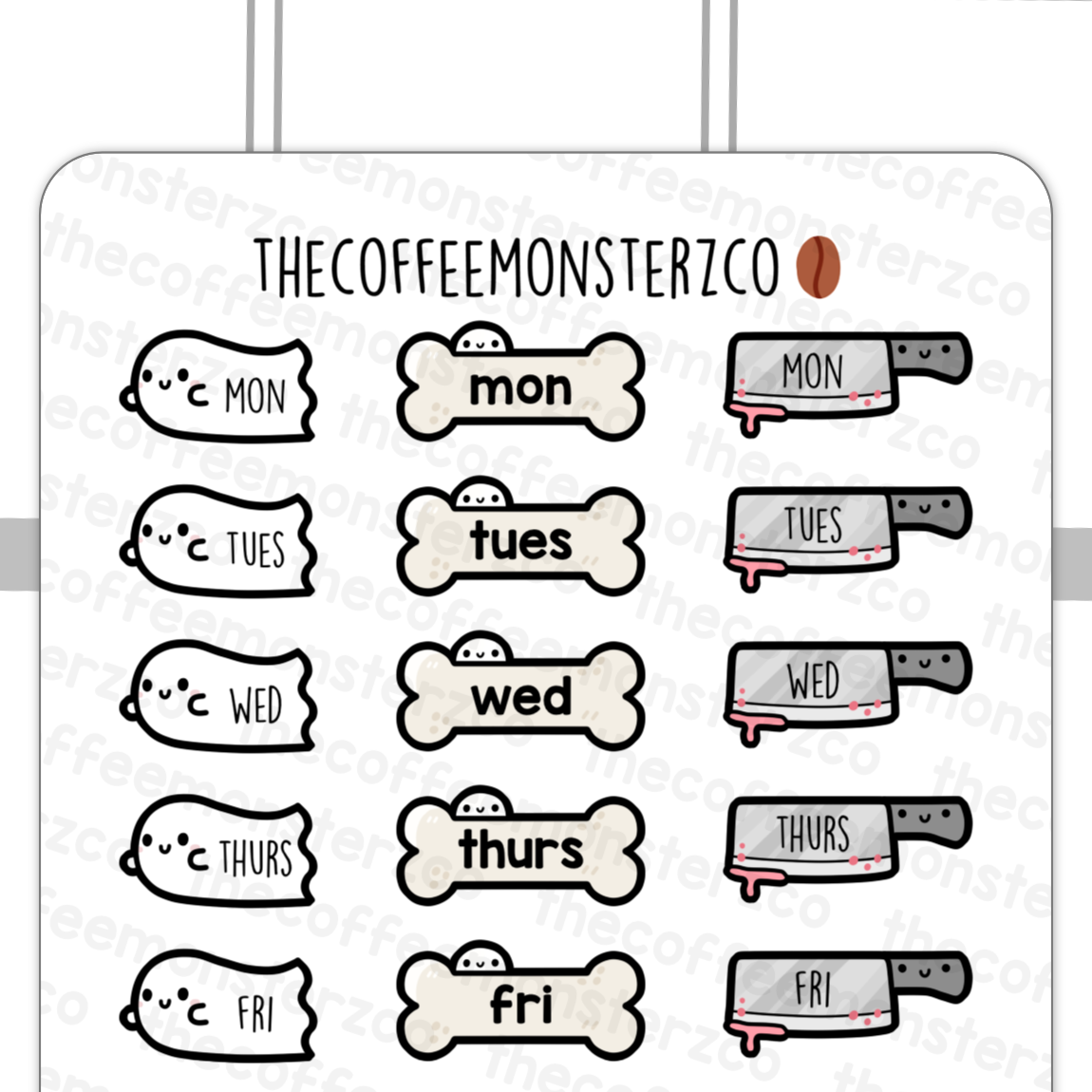 Mini Halloween Days Of The Week
