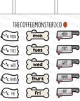 Mini Halloween Days Of The Week