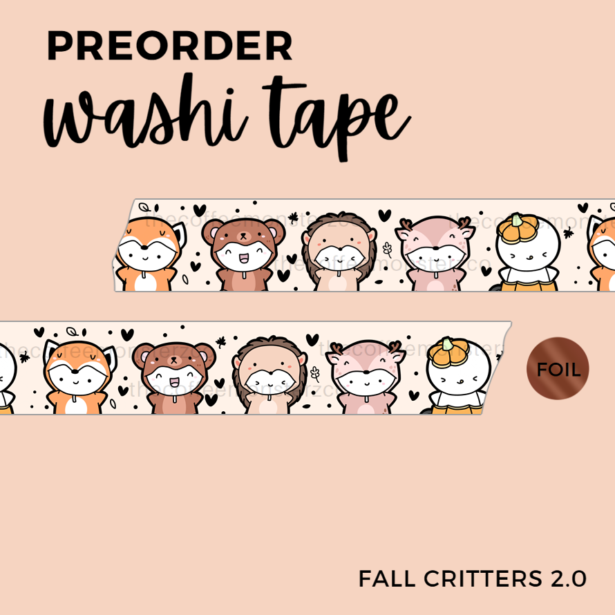 Fall Critters 2.0 Washi Tape - 15mm