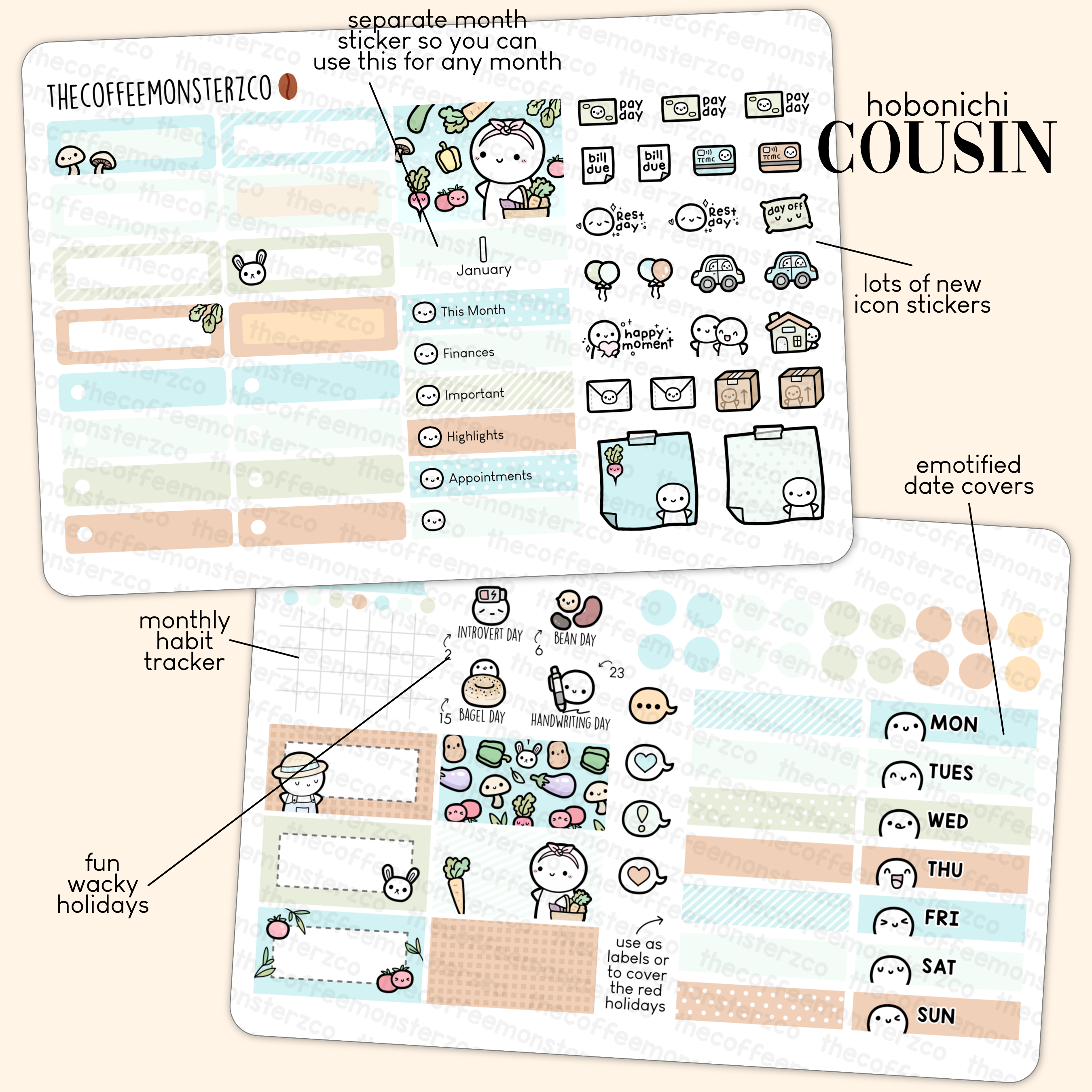 2023 Hobonichi Cousin Monthly Kits - Part 1 – TheCoffeeMonsterzCo