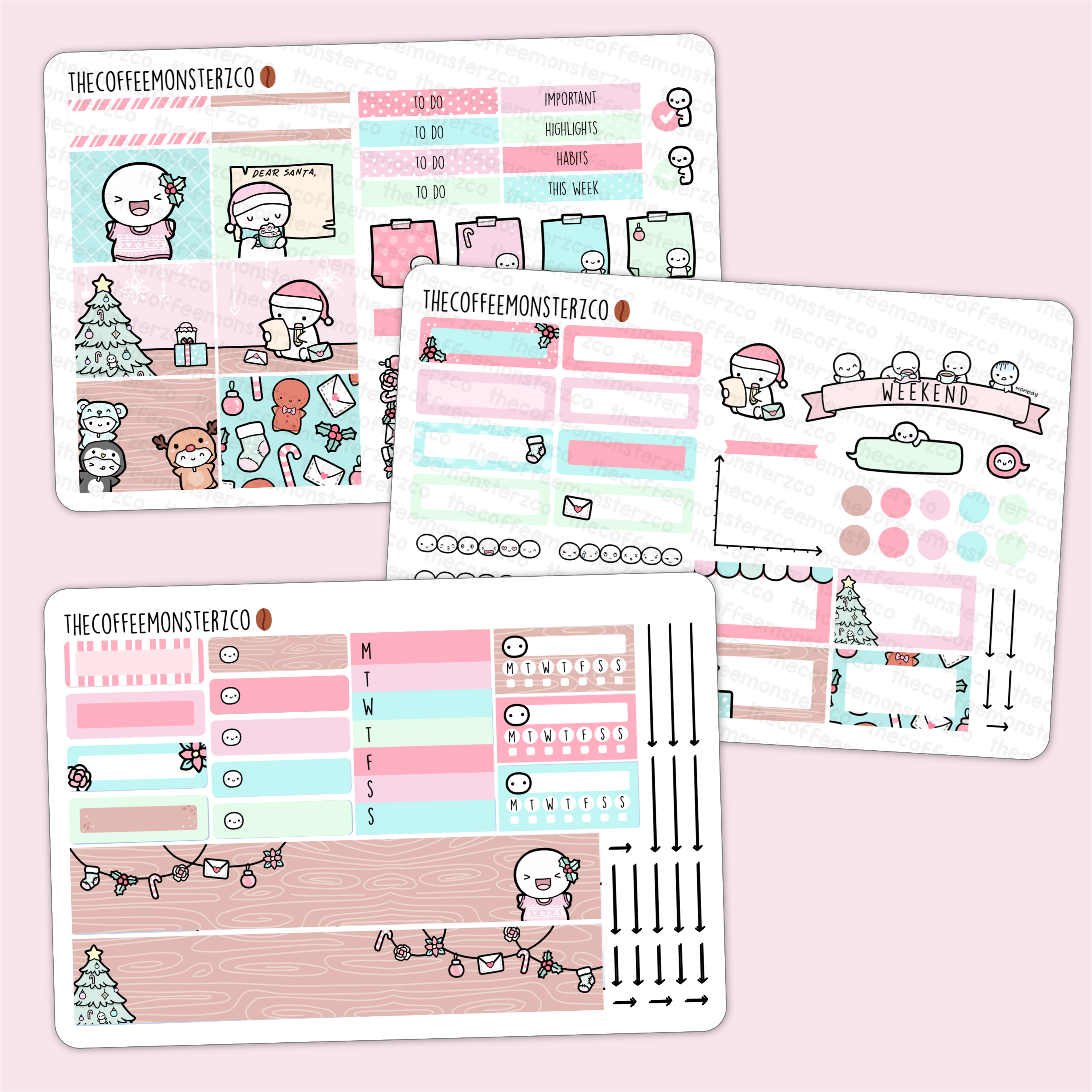 TheCoffeeMonsterzCo TCMC Cozy Christmas 15mm Washi Tape cute sold out emoti